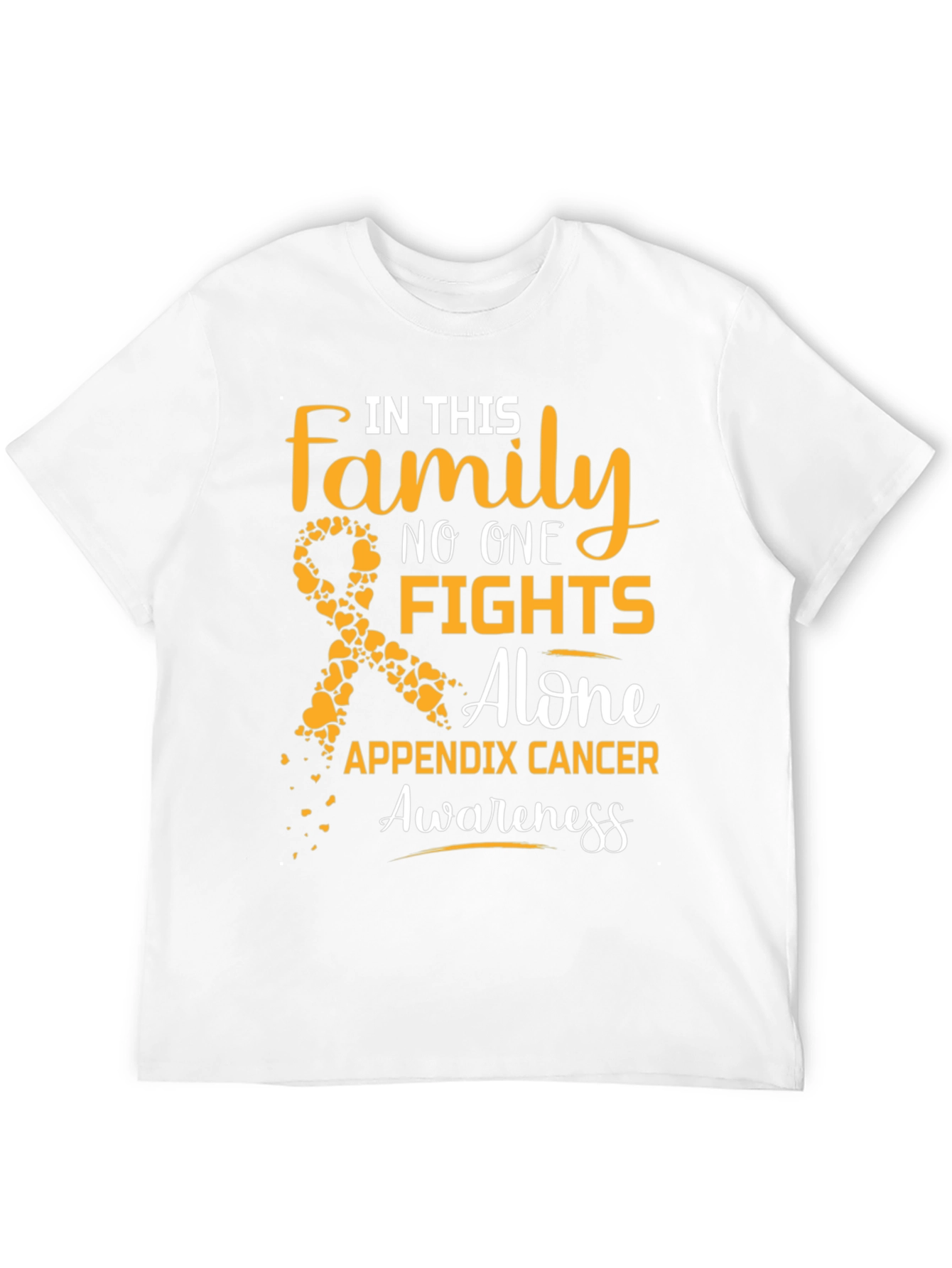 Appendix Cancer Awareness T-Shirt: Family Fights Alone