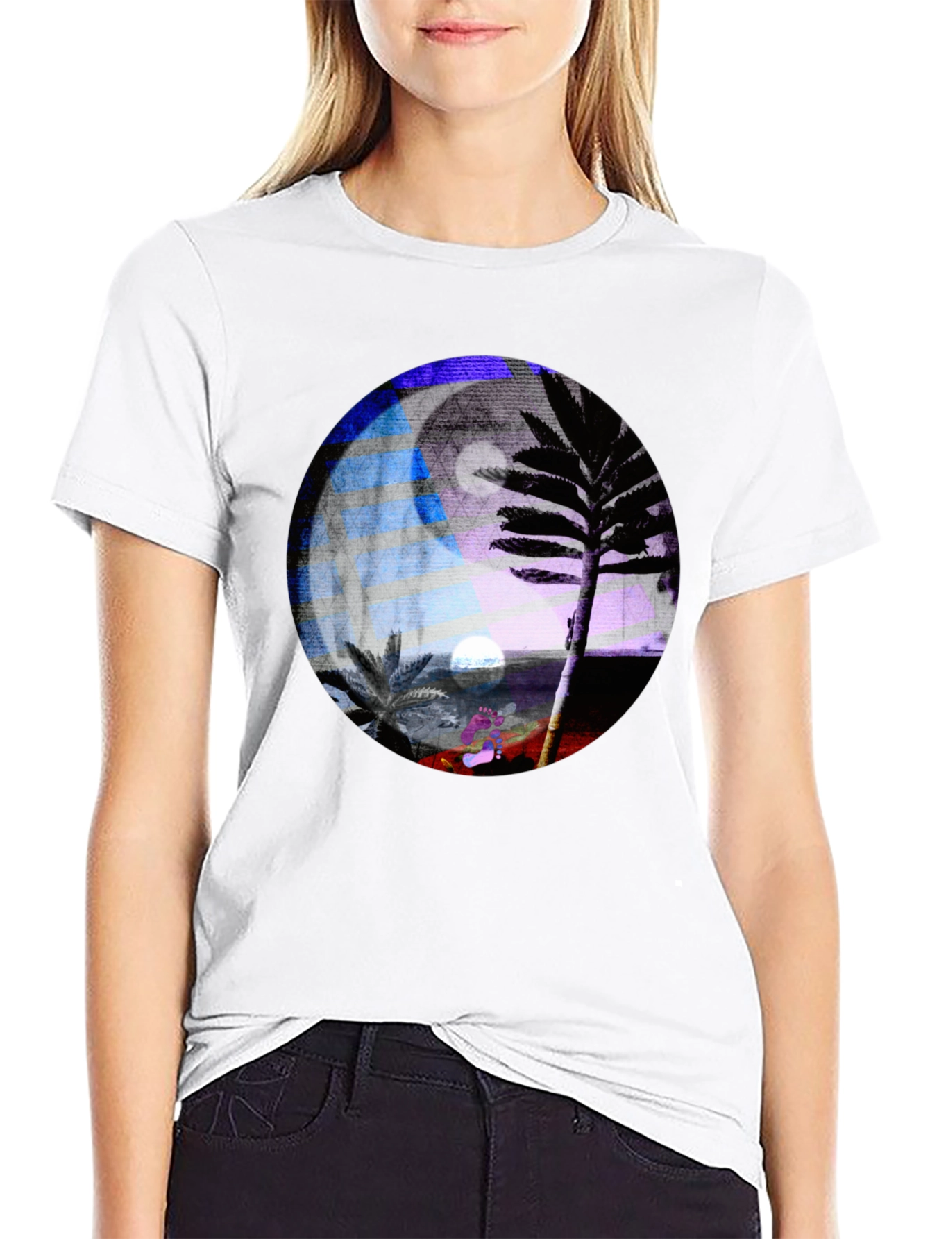 Yin Yang Palm Tree Graphic Tee