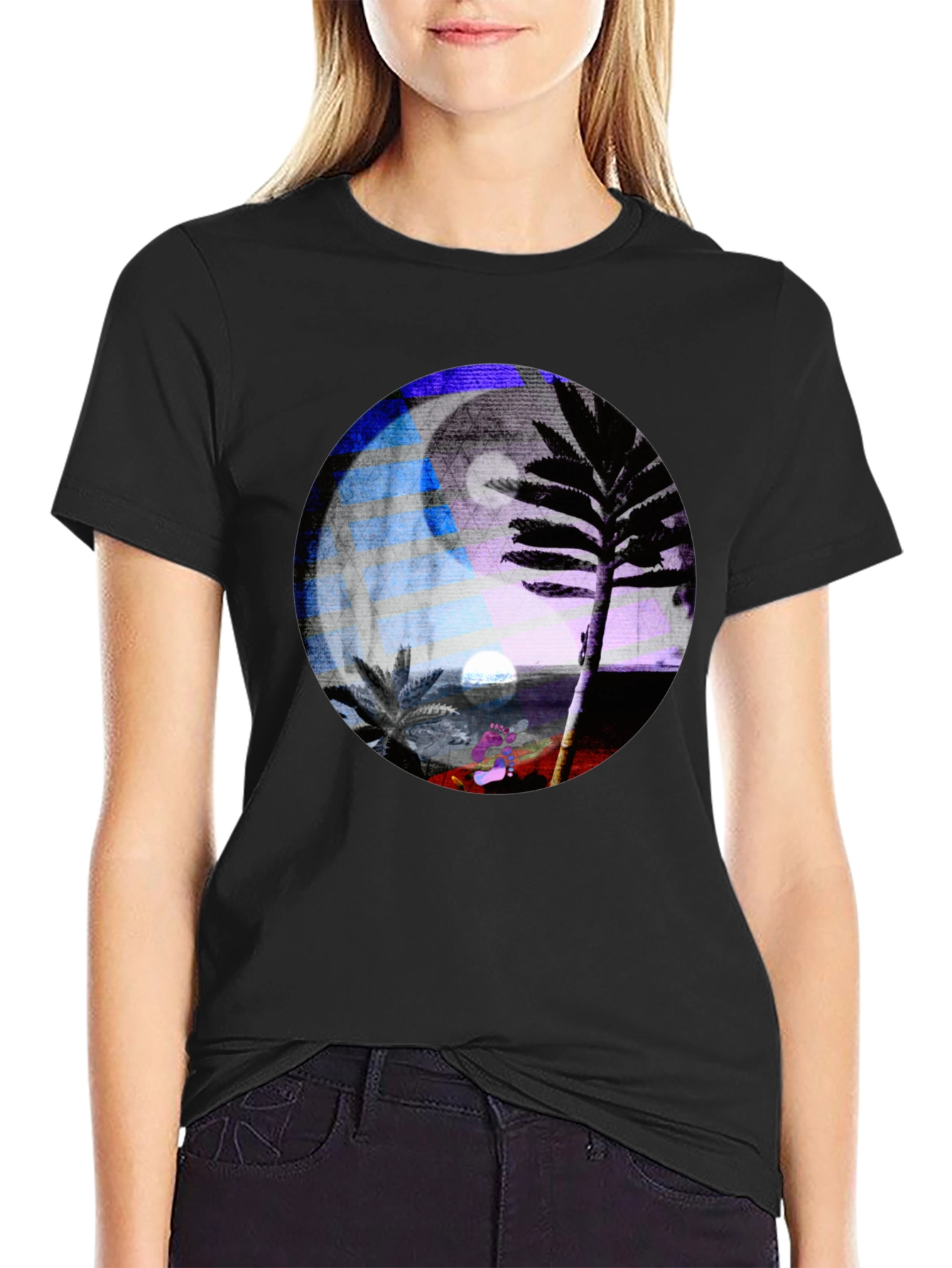 Yin Yang Palm Tree Graphic Tee