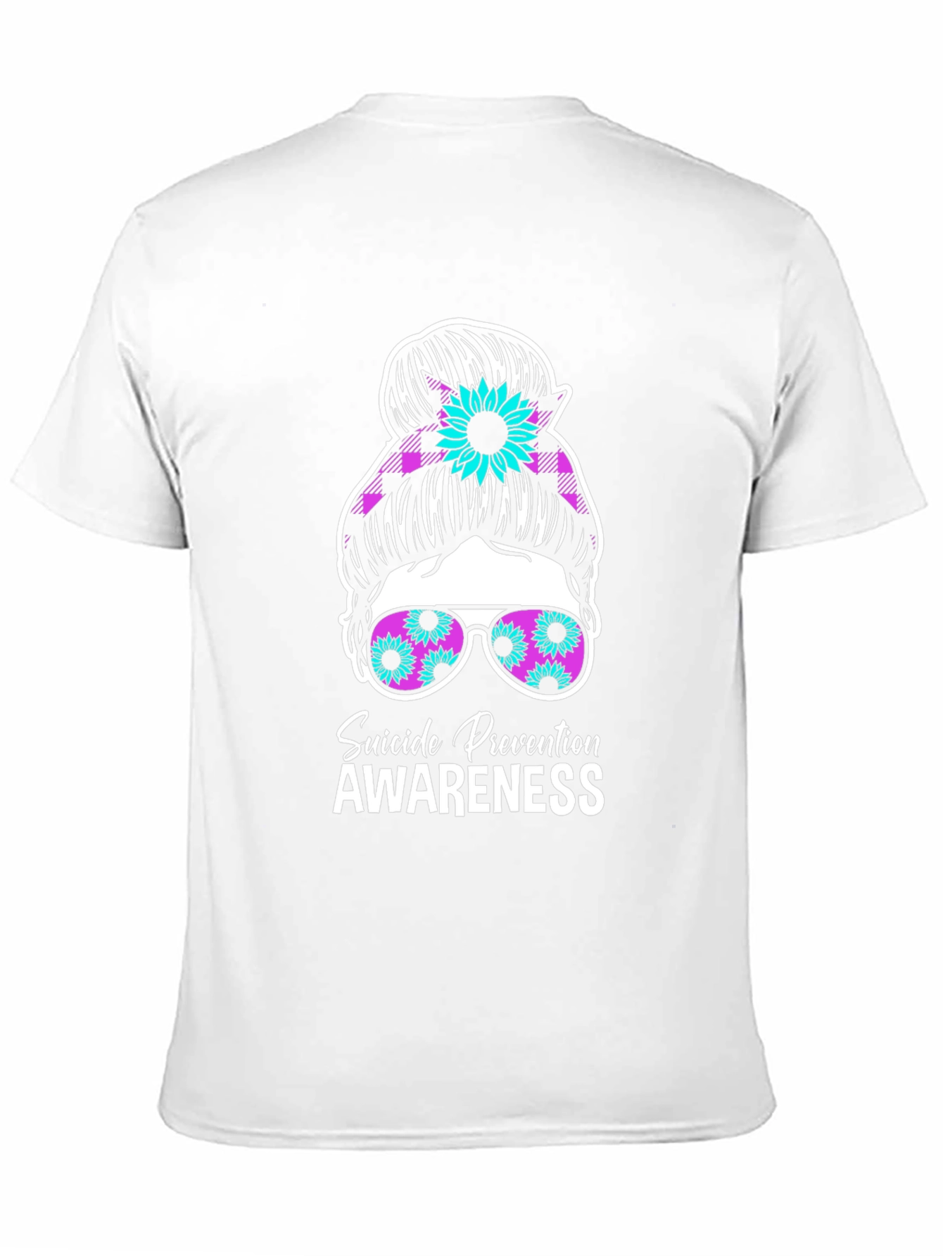 Suicide Prevention Awareness Messy Bun T-Shirt