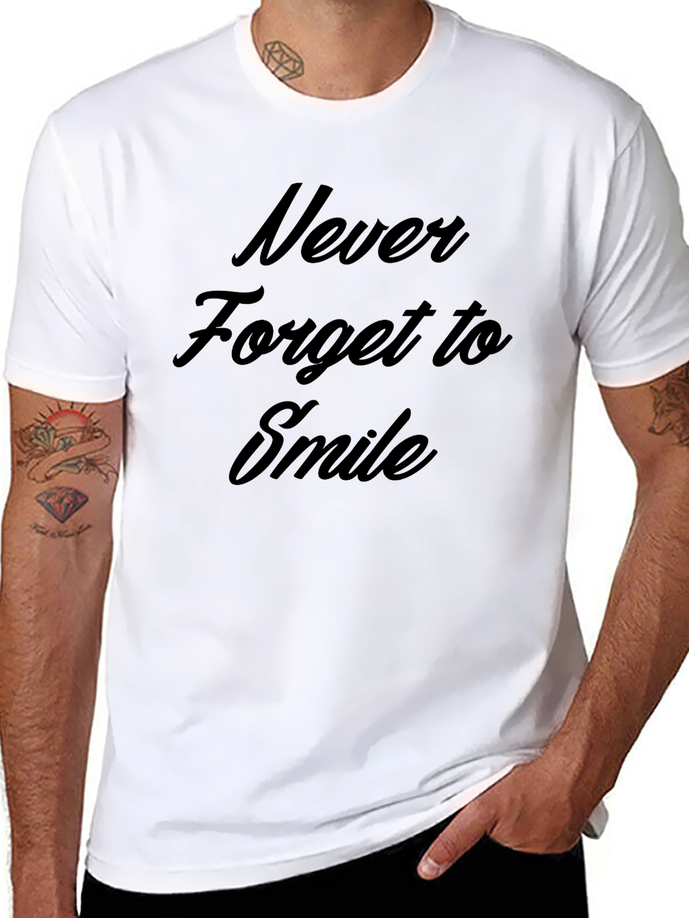 Never Forget to Smile Black T-Shirt