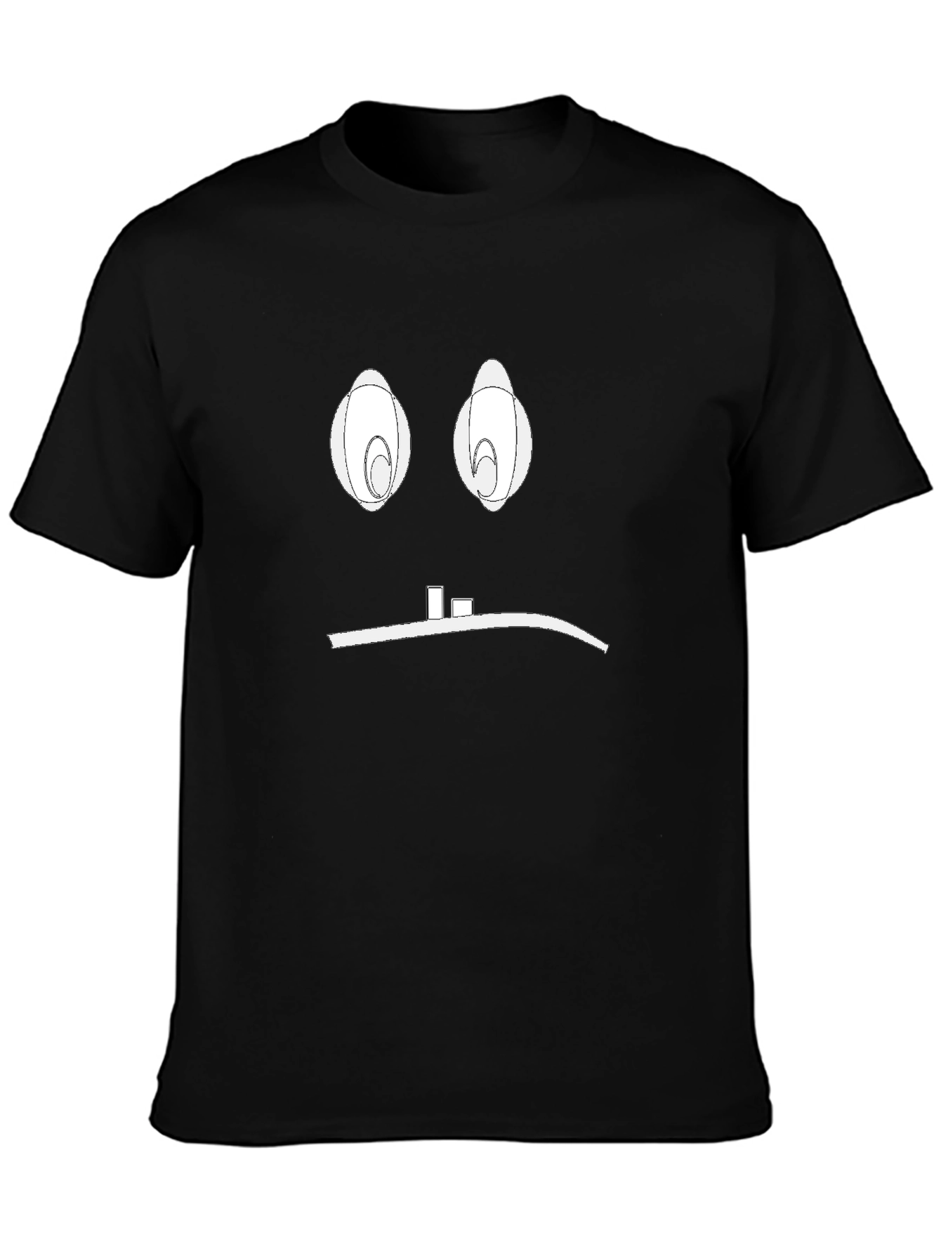Funny Cartoon Face Black T-Shirt
