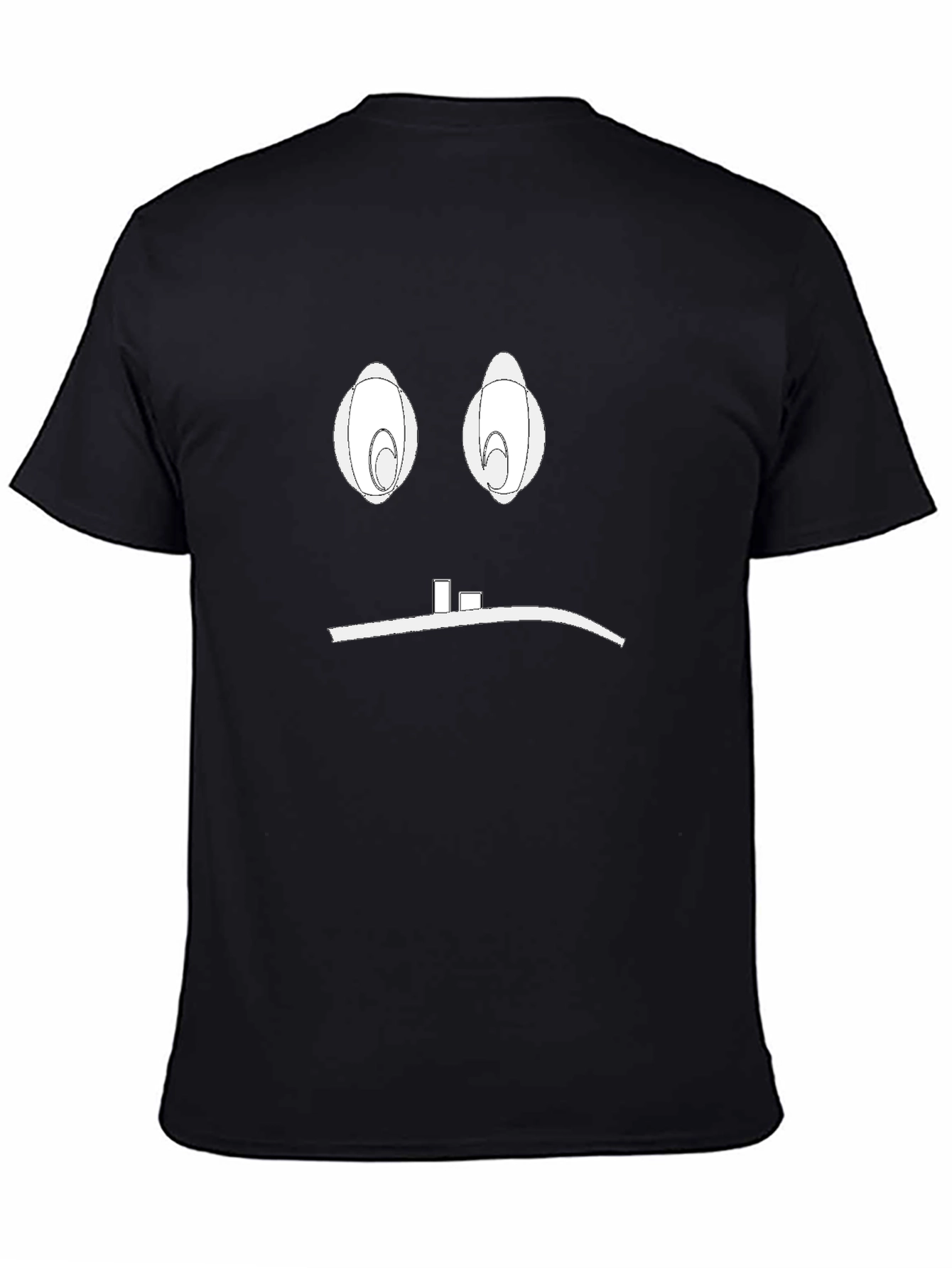 Funny Cartoon Face Black T-Shirt