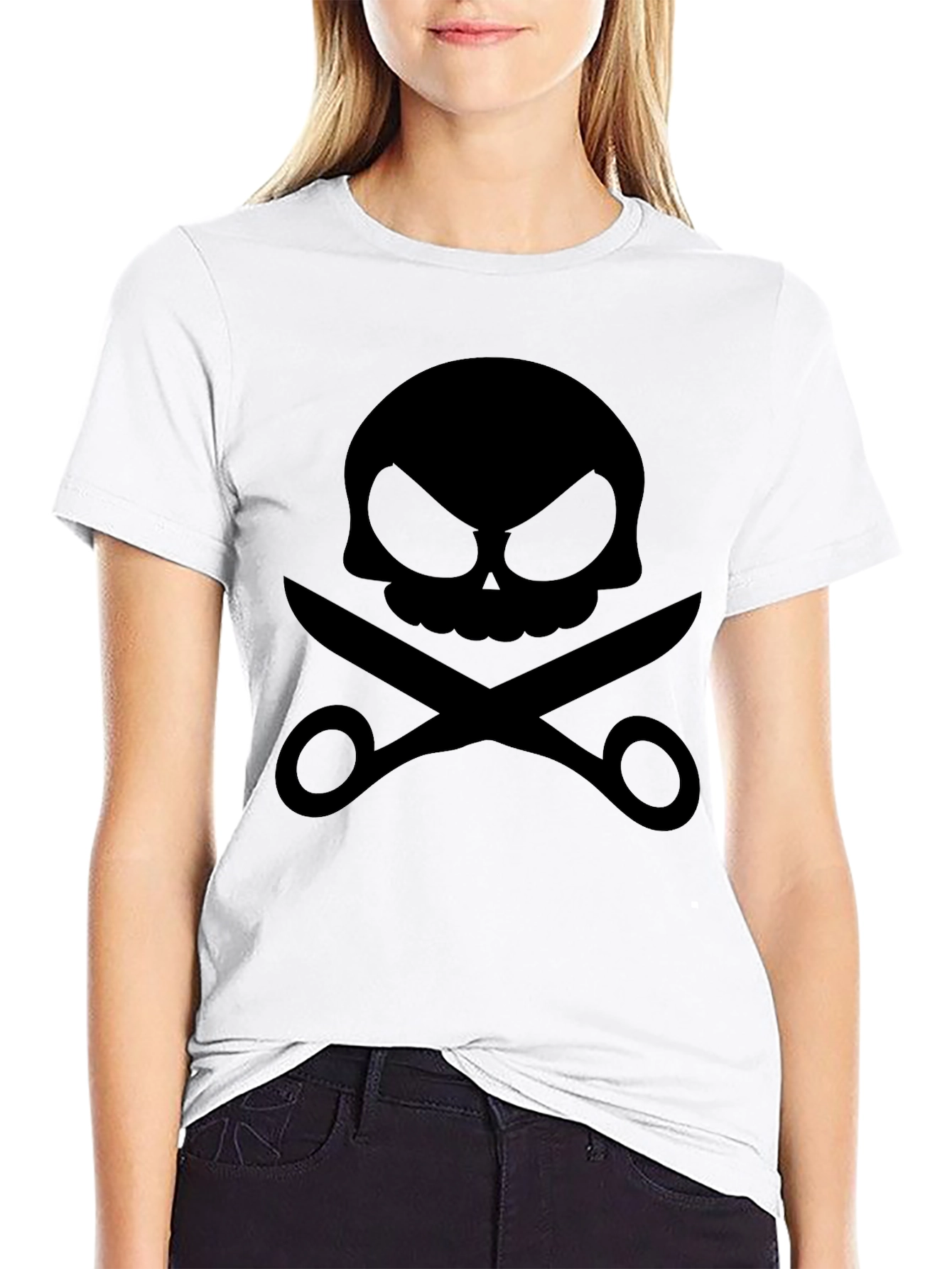 Skull & Scissors Black Graphic Tee
