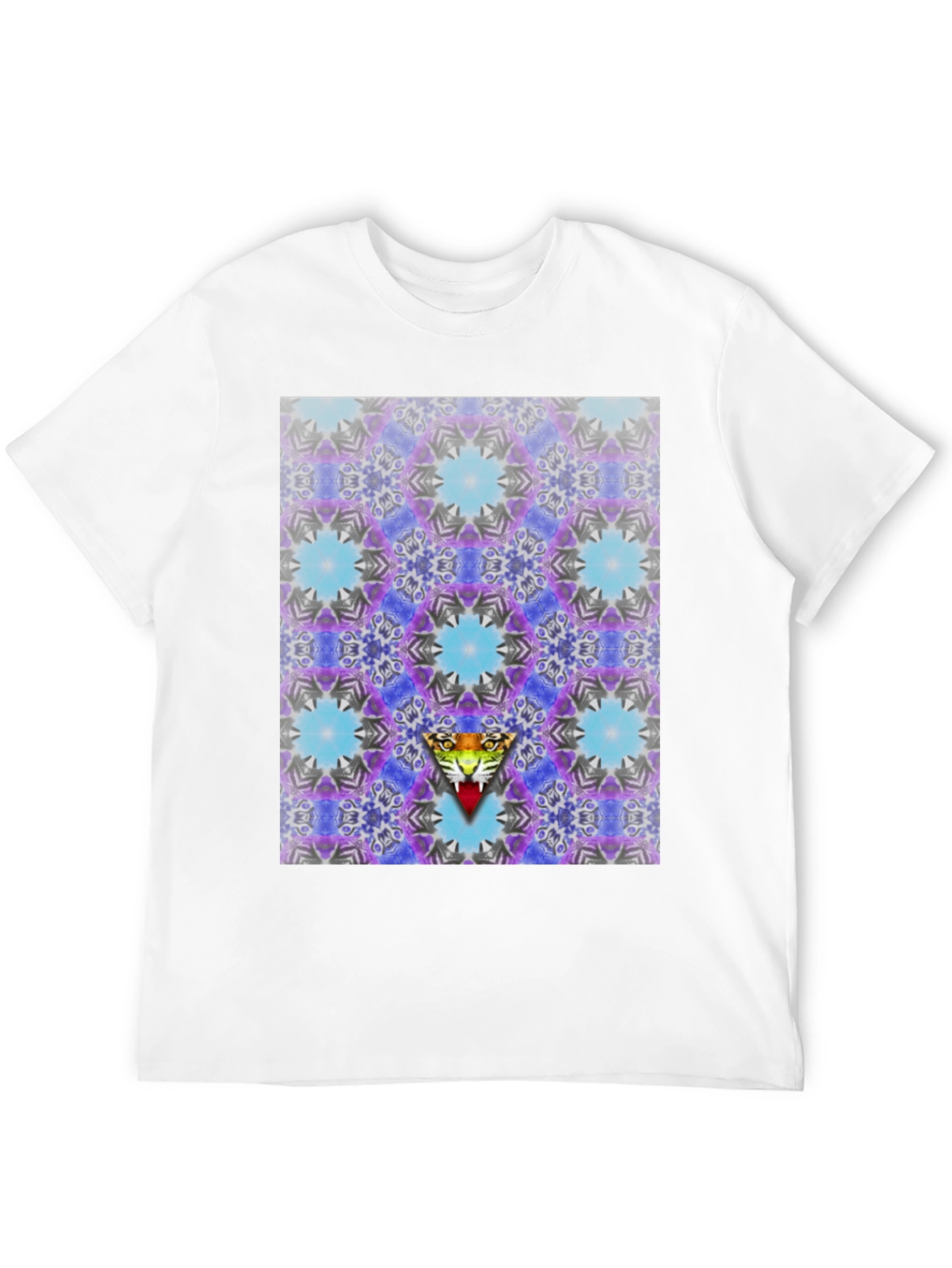 Kaleidoscope Tiger Graphic Black T-Shirt