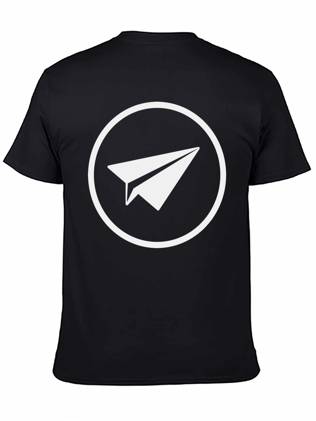 Paper Airplane Circle Graphic Tee - Black