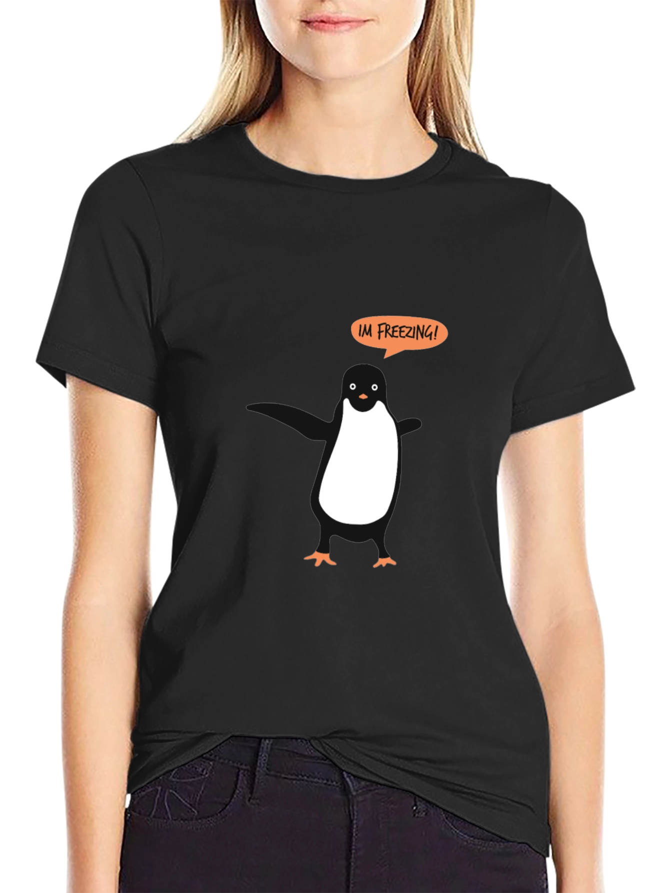 Penguin Im Freezing Graphic Tee - Black