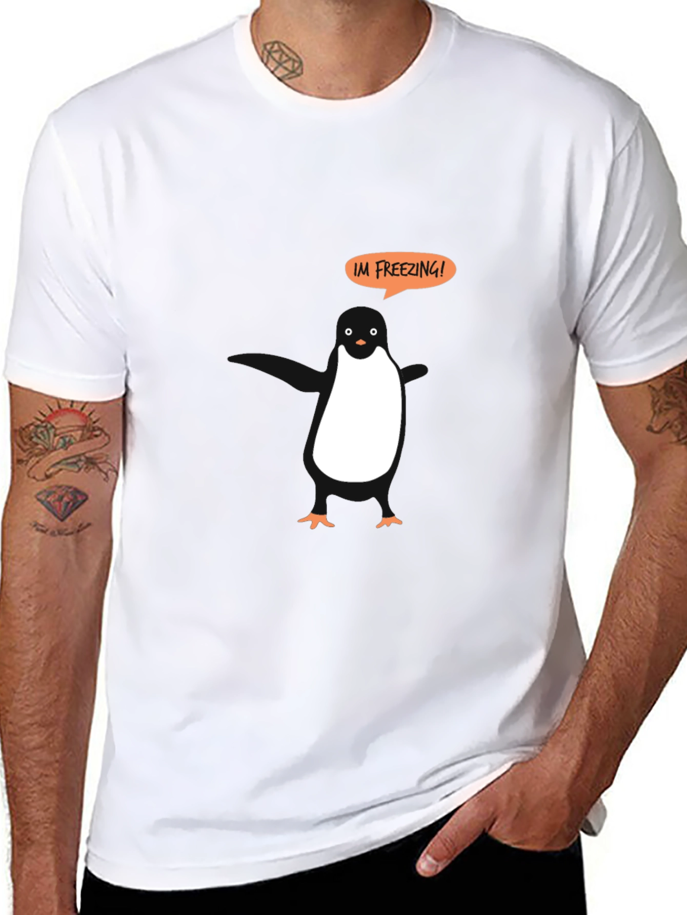 Penguin Im Freezing Graphic Tee - Black