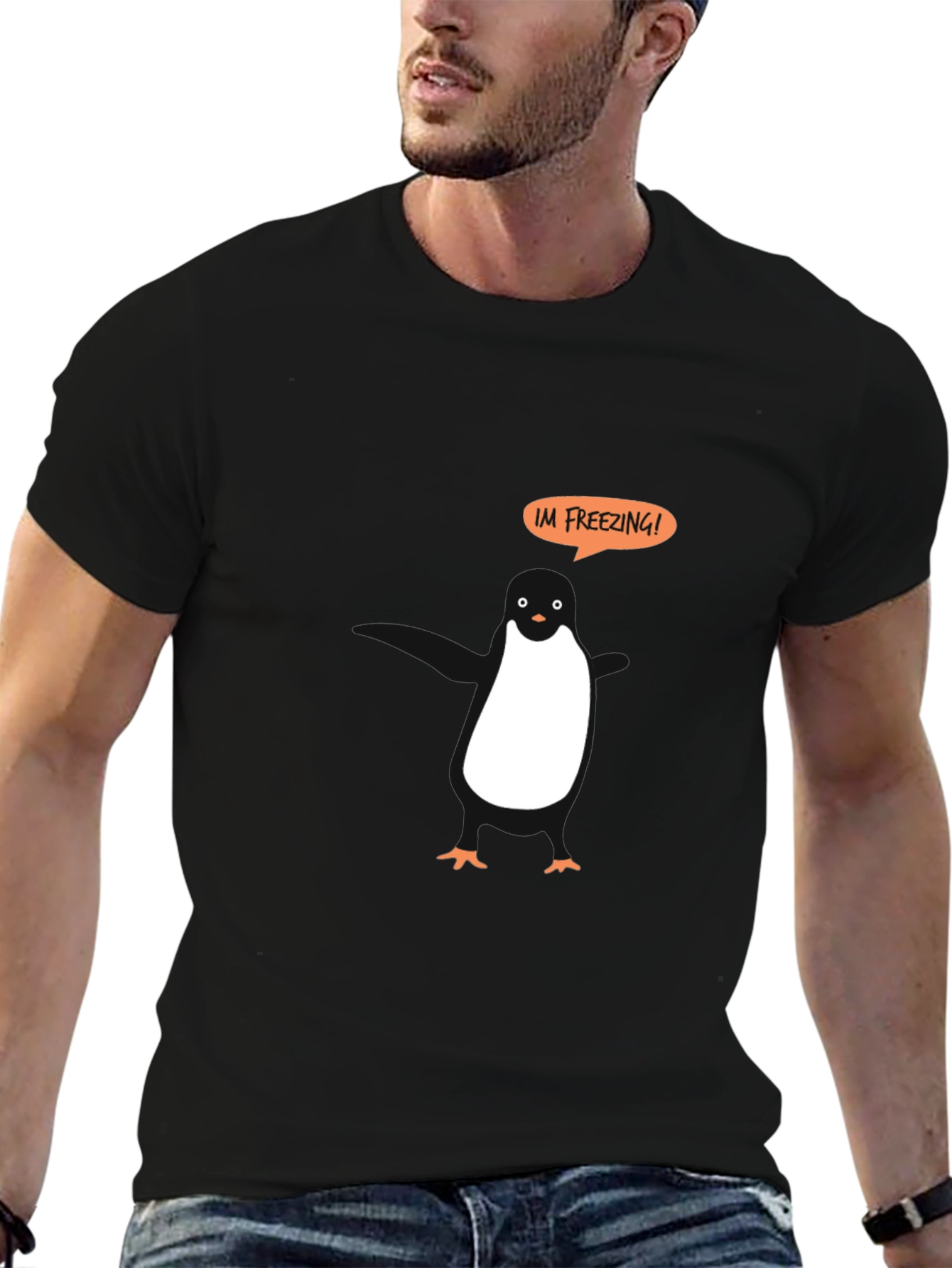 Penguin Im Freezing Graphic Tee - Black