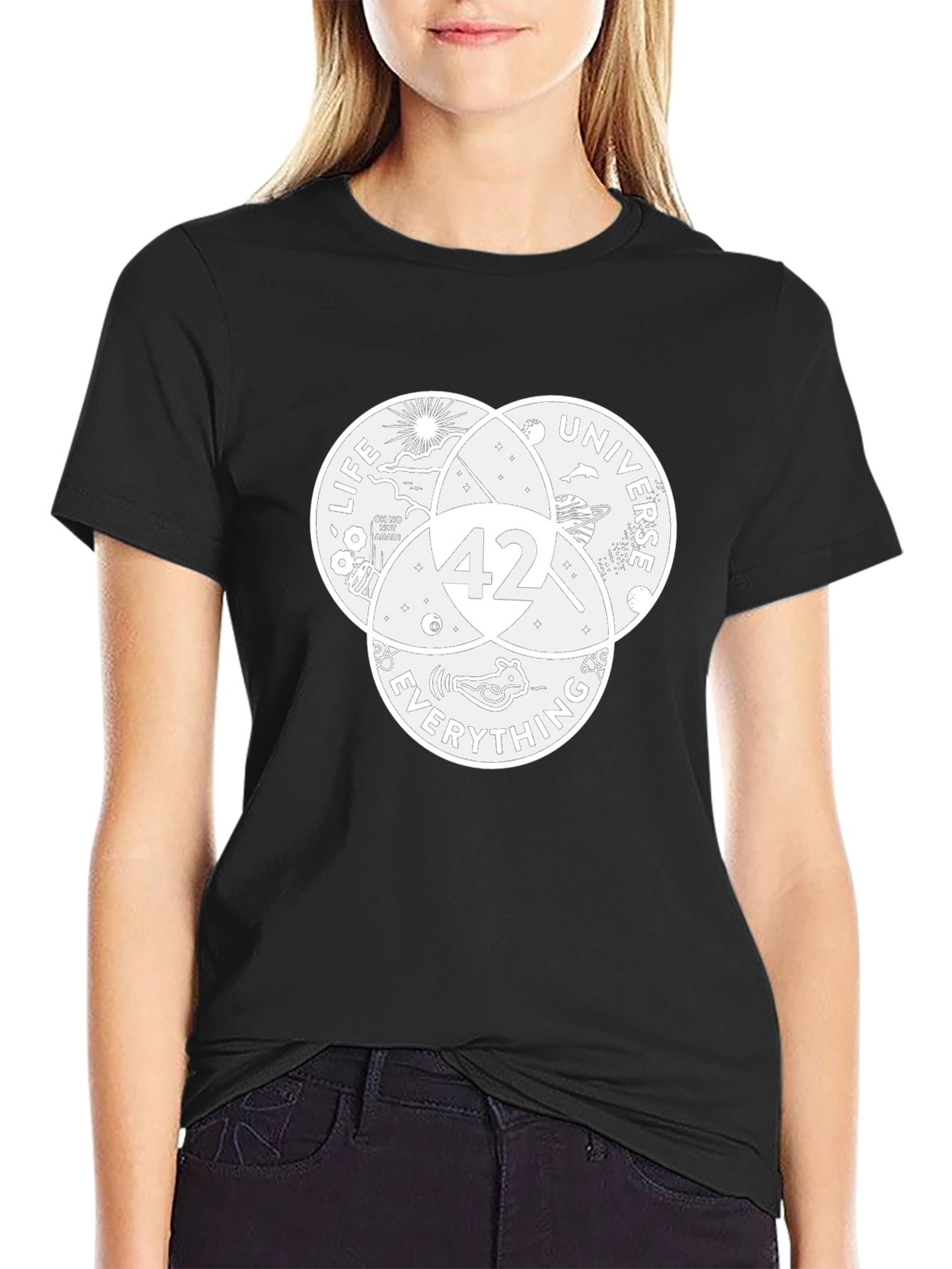 42 Life Universe Everything Venn Diagram T-Shirt