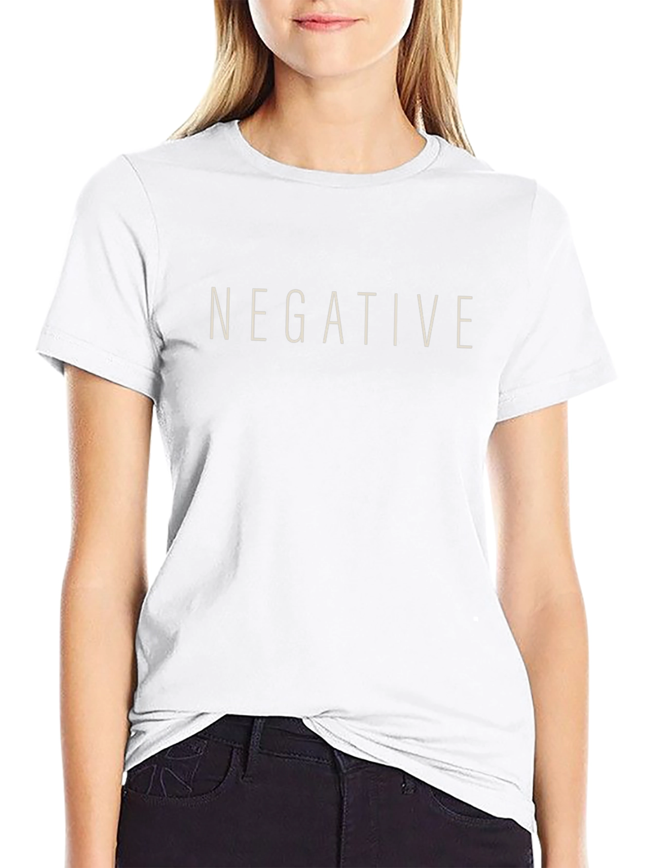 Negative Graphic Print Black T-Shirt