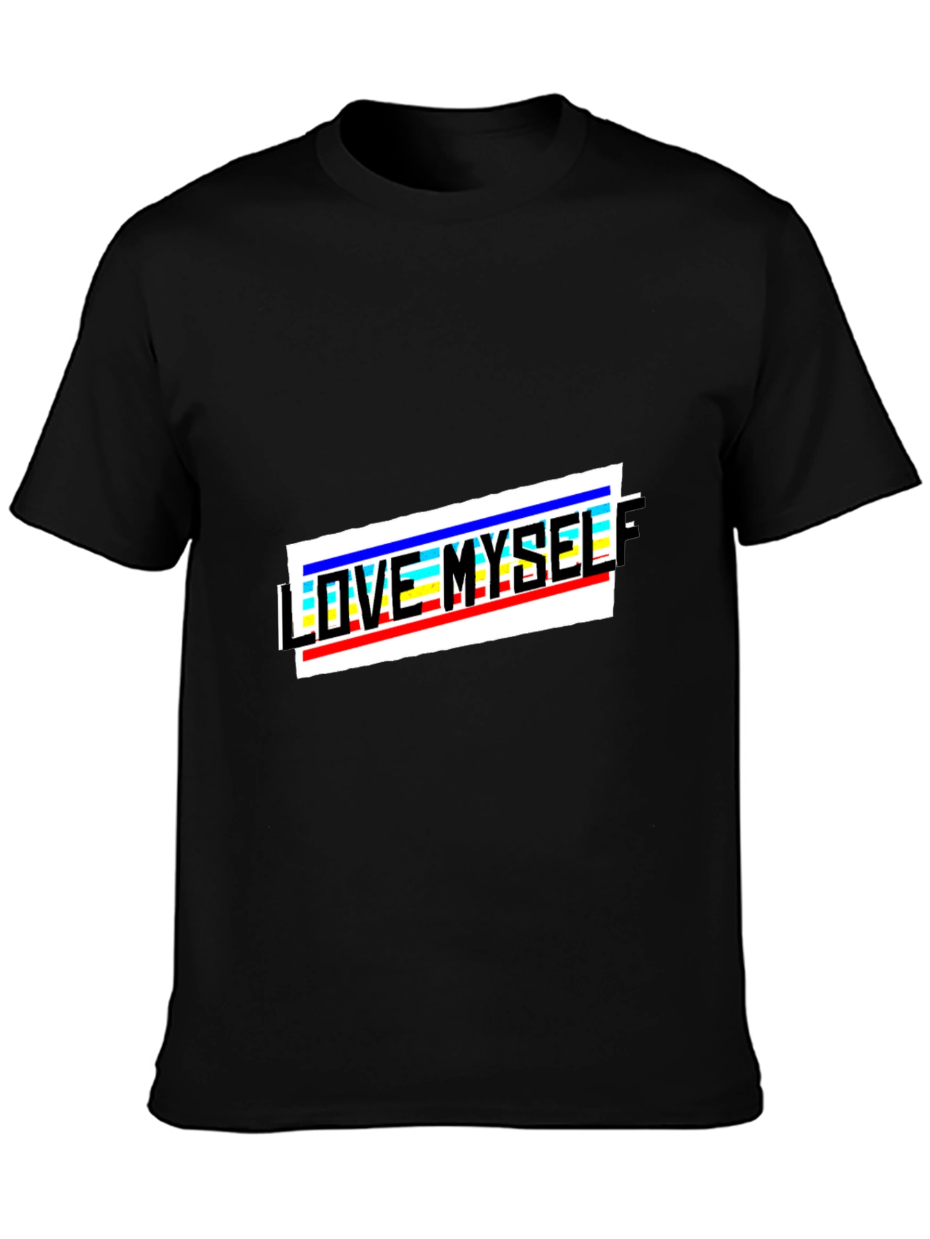 Love Myself Graphic Print Black T-Shirt