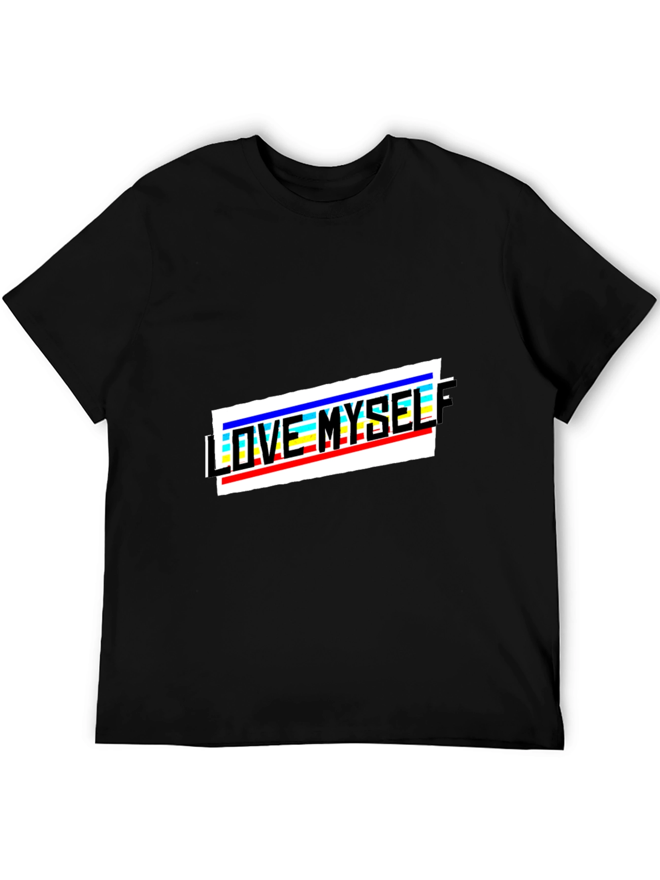 Love Myself Graphic Print Black T-Shirt