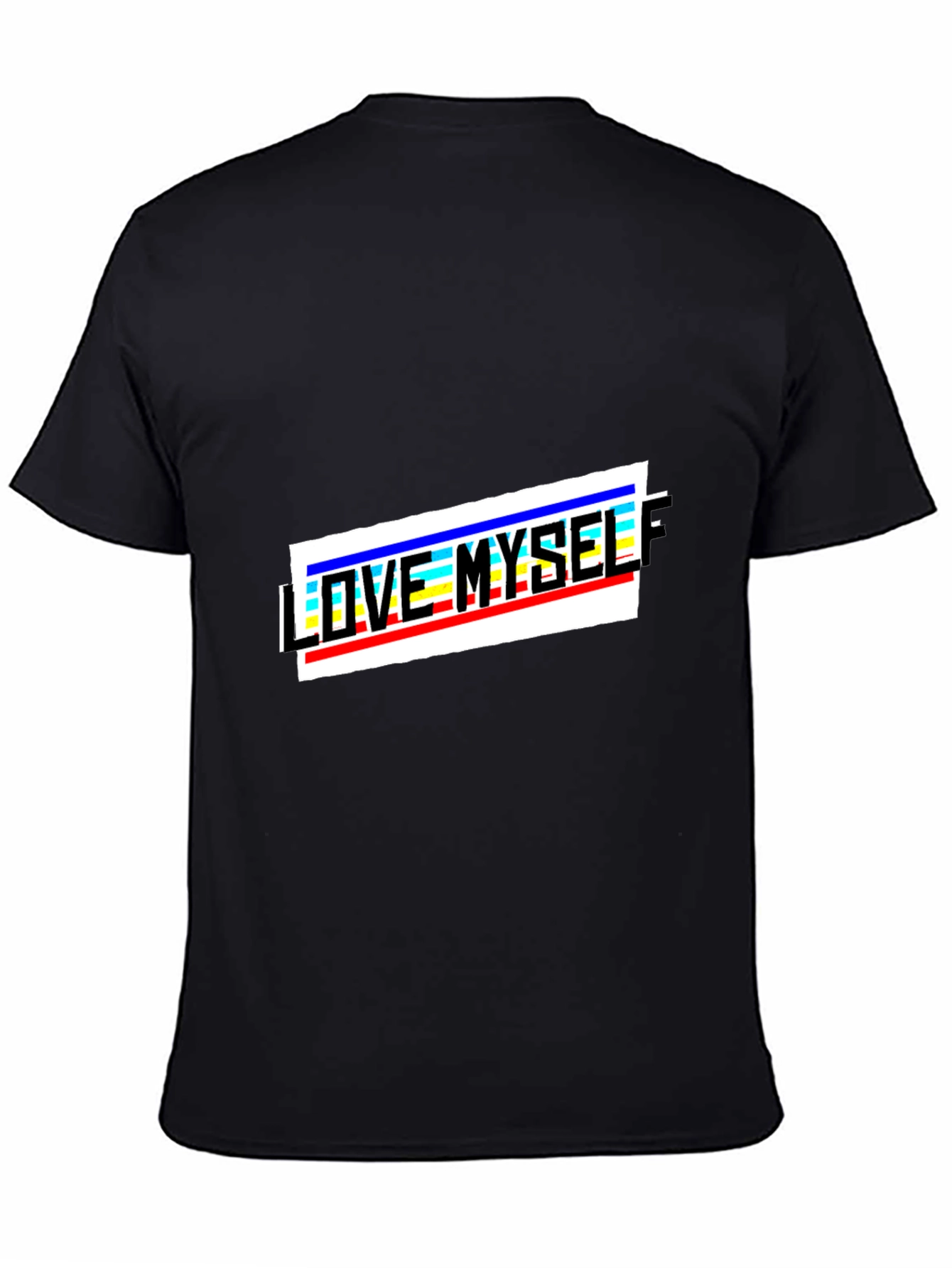 Love Myself Graphic Print Black T-Shirt