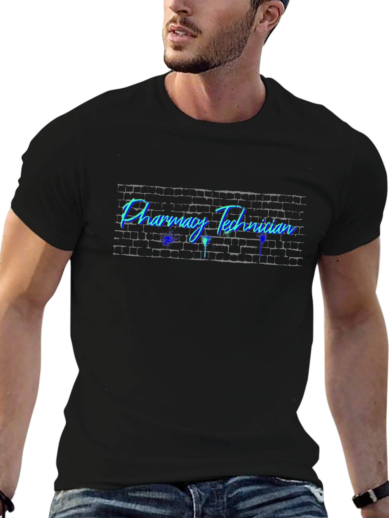 Pharmacy Technician T-Shirt - Brick Wall Design