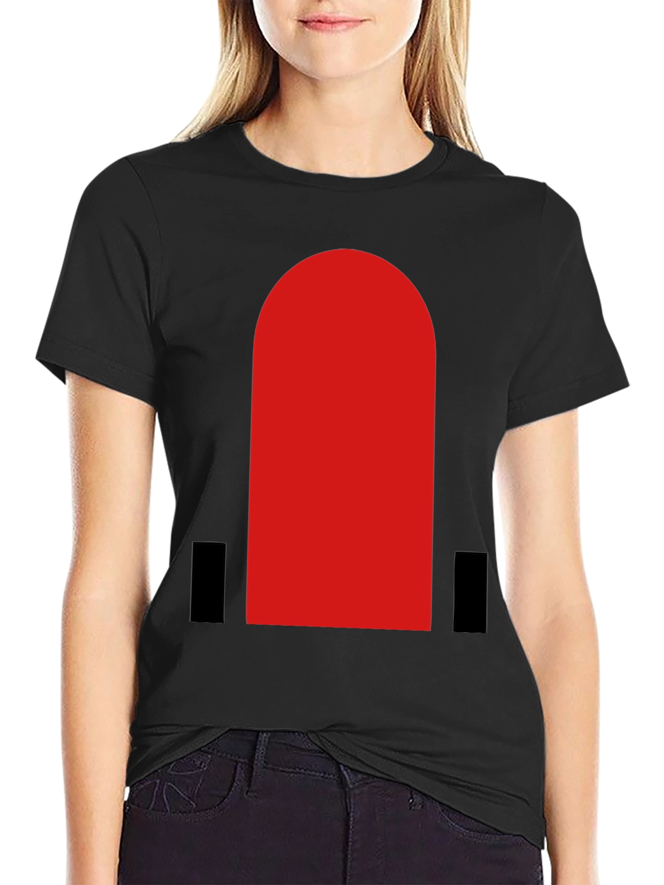Bold Red Arch Graphic Black T-Shirt