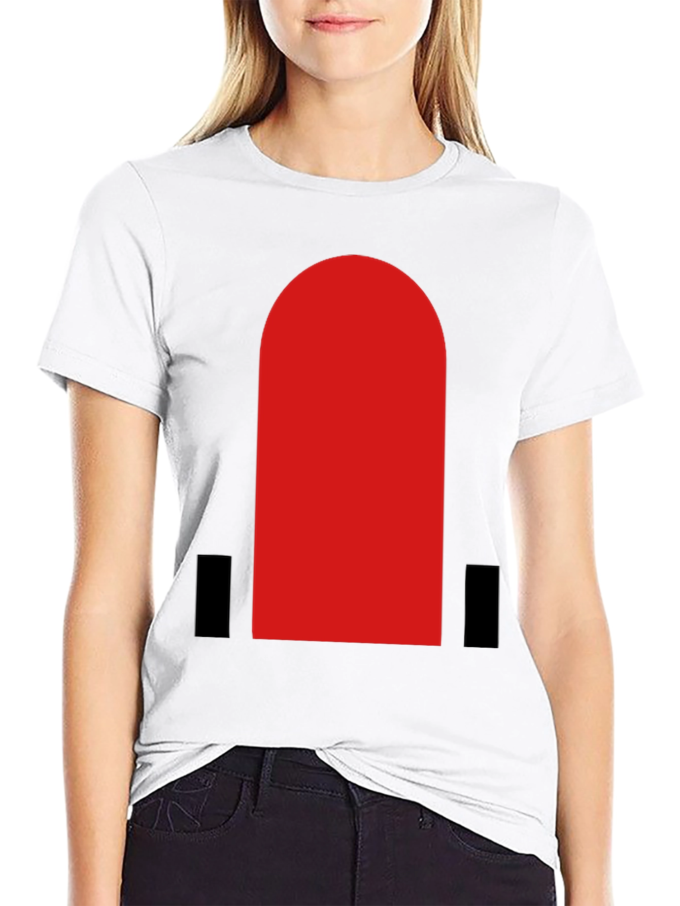 Bold Red Arch Graphic Black T-Shirt
