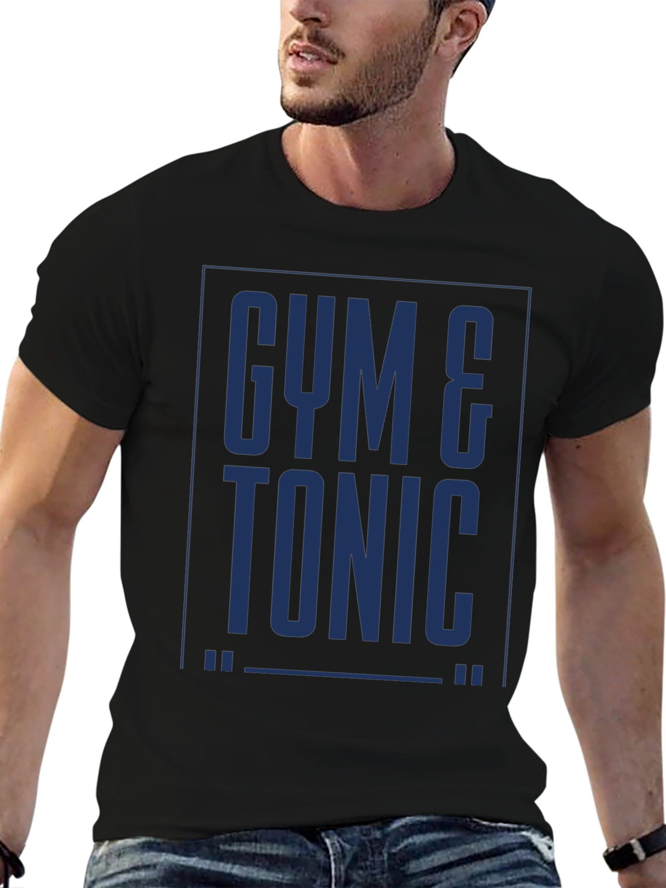 Gym & Tonic Graphic Tee - Black Cotton T-Shirt
