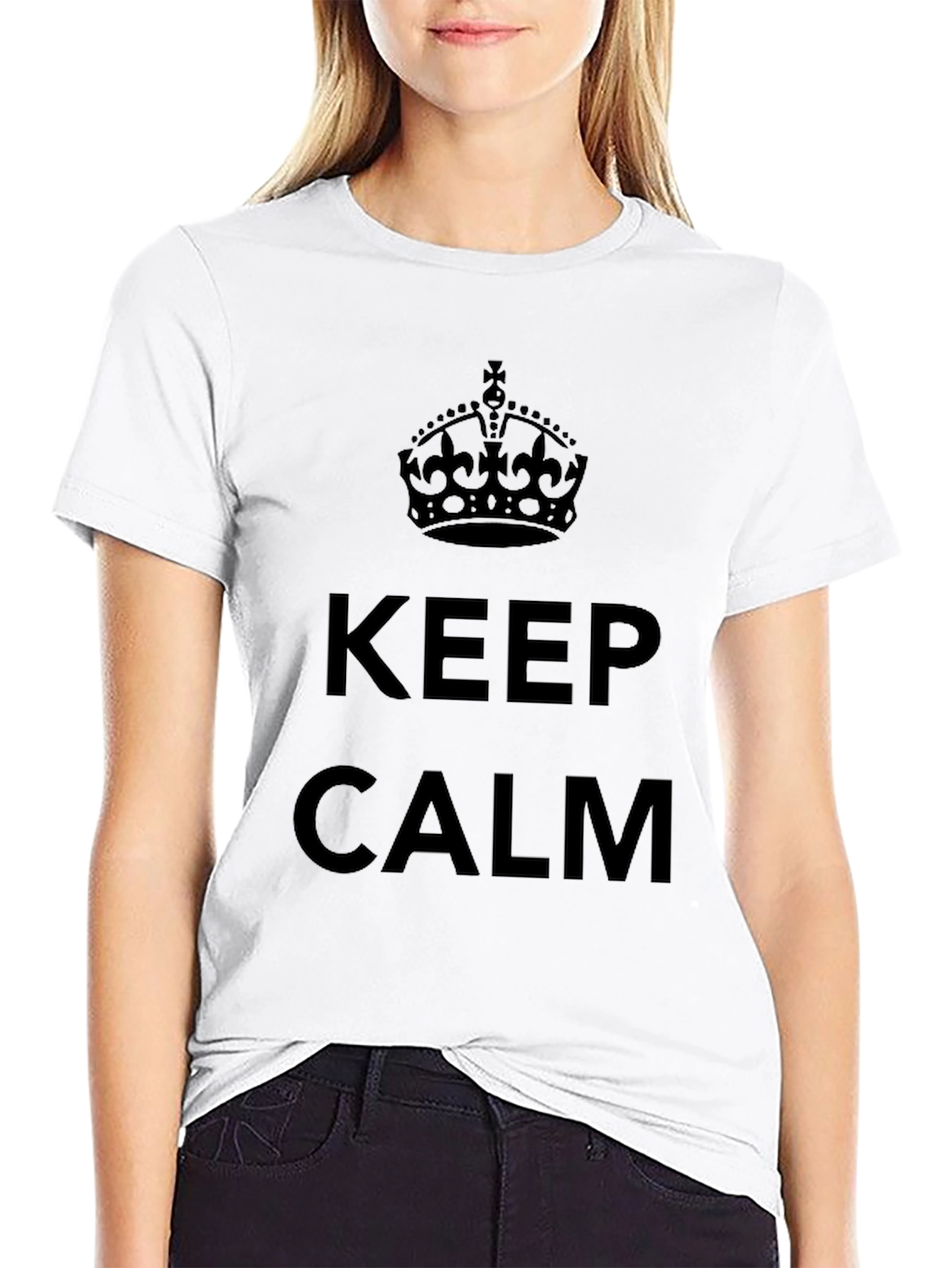 Keep Calm Crown Graphic T-Shirt - Black