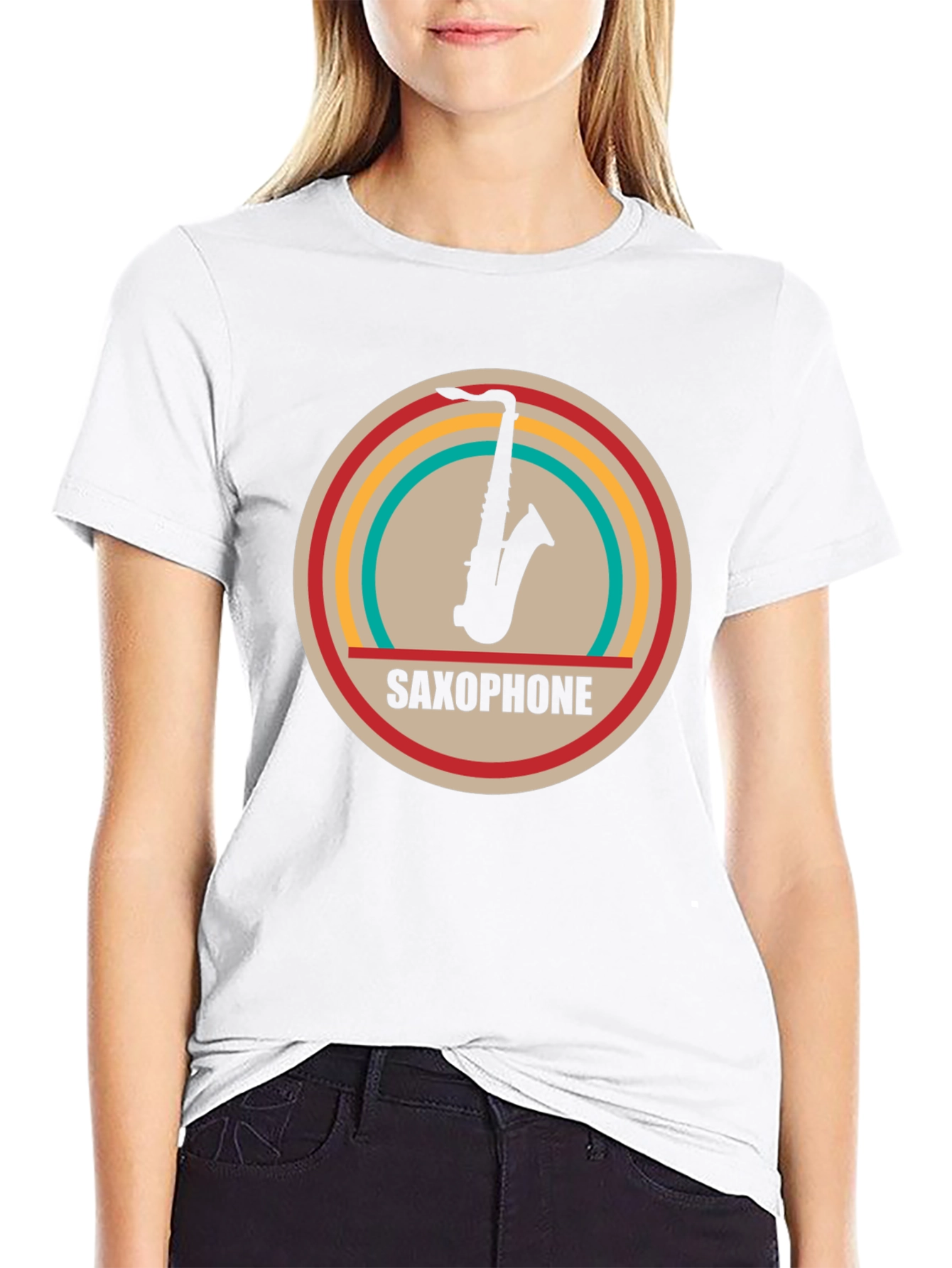 Saxophone Graphic Tee - Retro Music Lovers Shirt