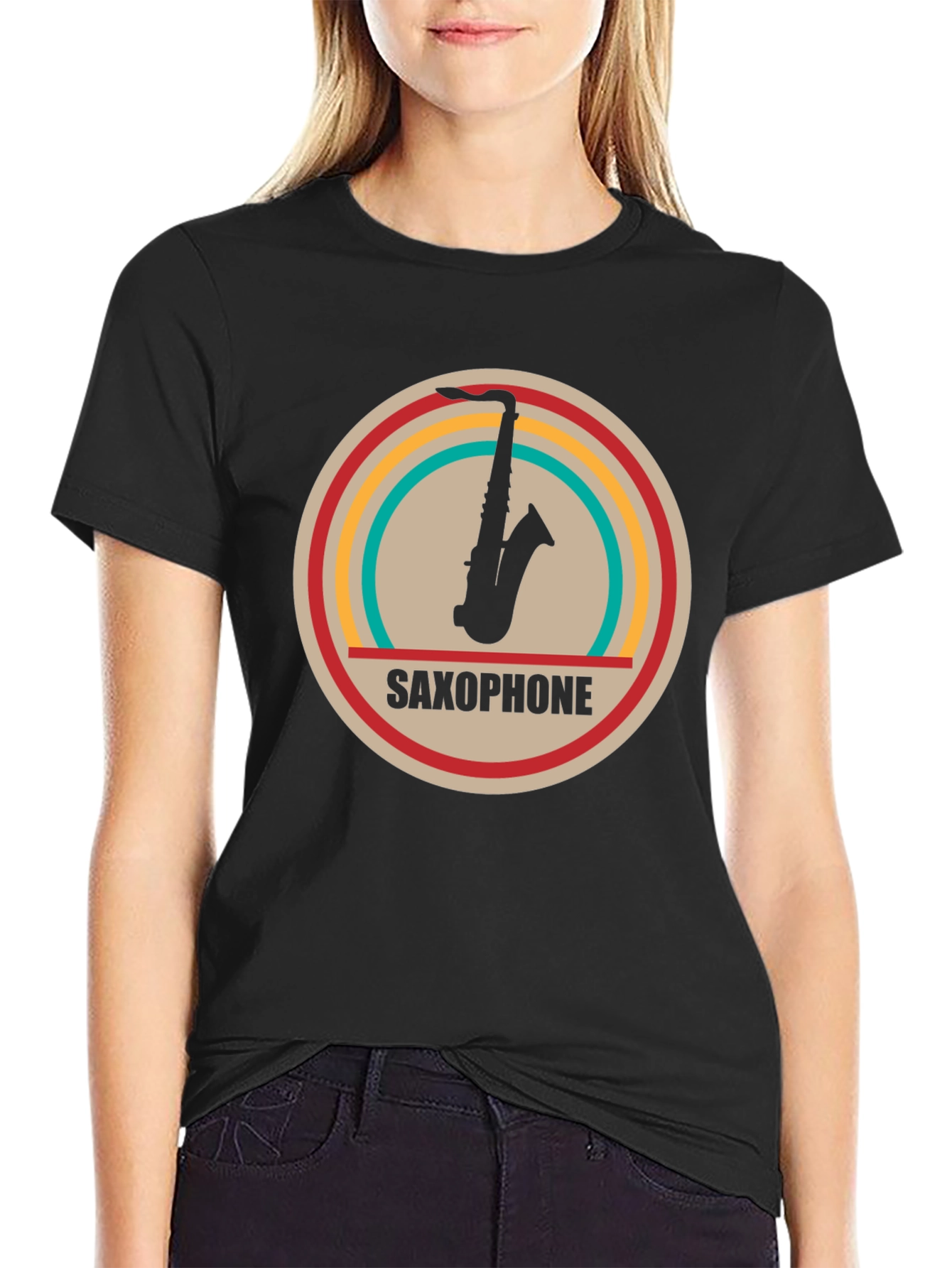 Saxophone Graphic Tee - Retro Music Lovers Shirt