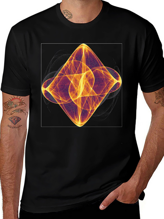 Abstract Light Pattern Black T-Shirt