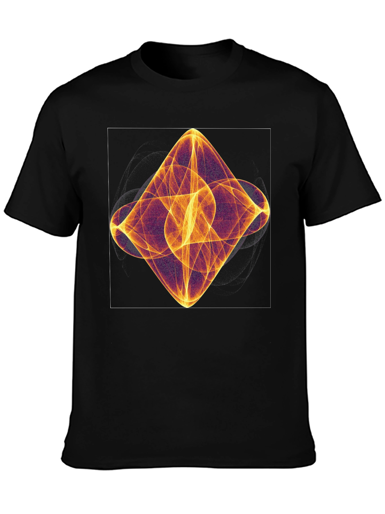 Abstract Light Pattern Black T-Shirt