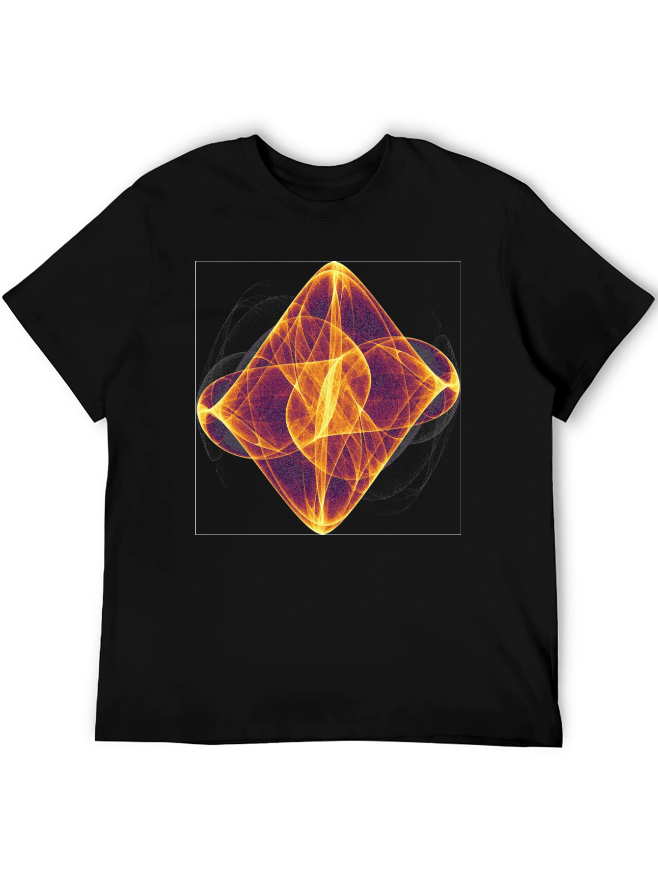 Abstract Light Pattern Black T-Shirt