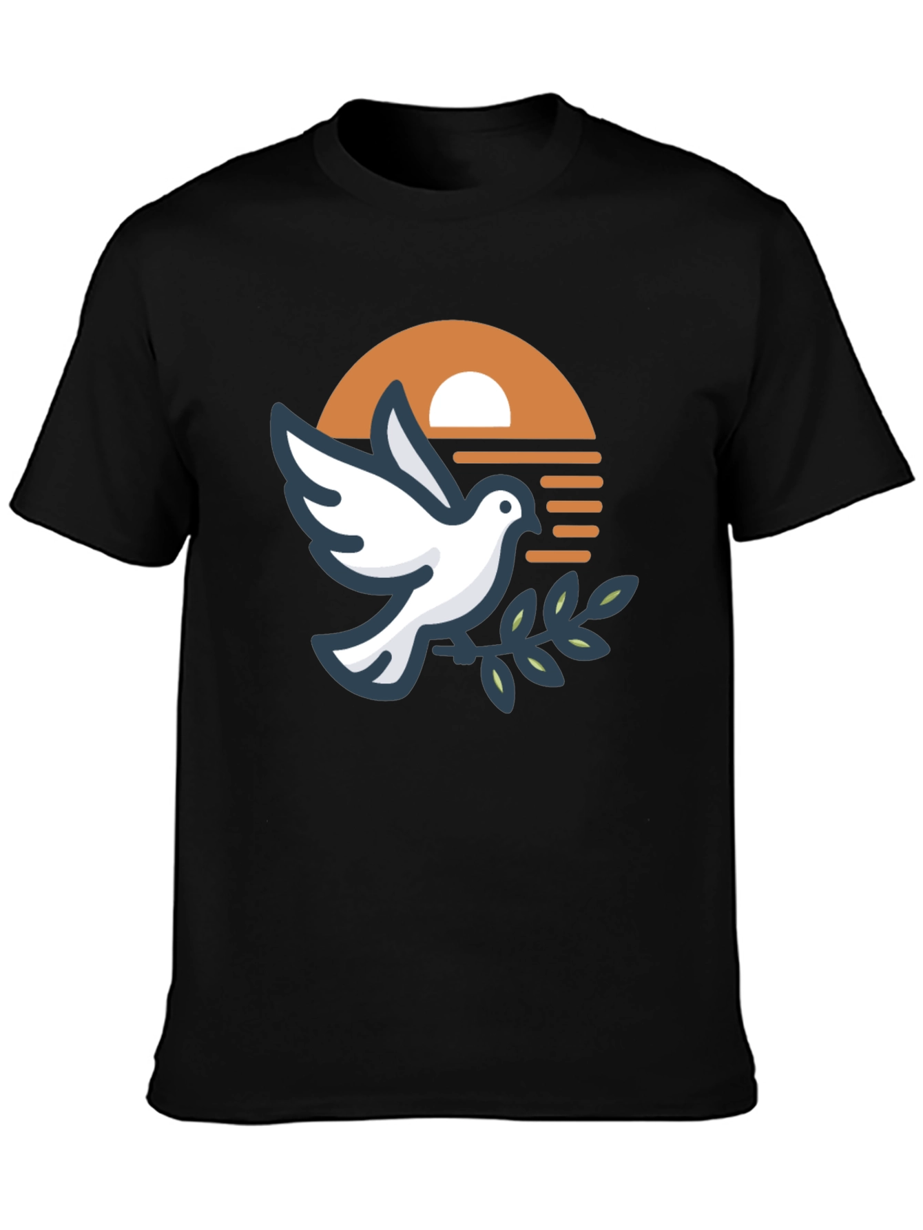 Peace Dove Graphic Black T-Shirt