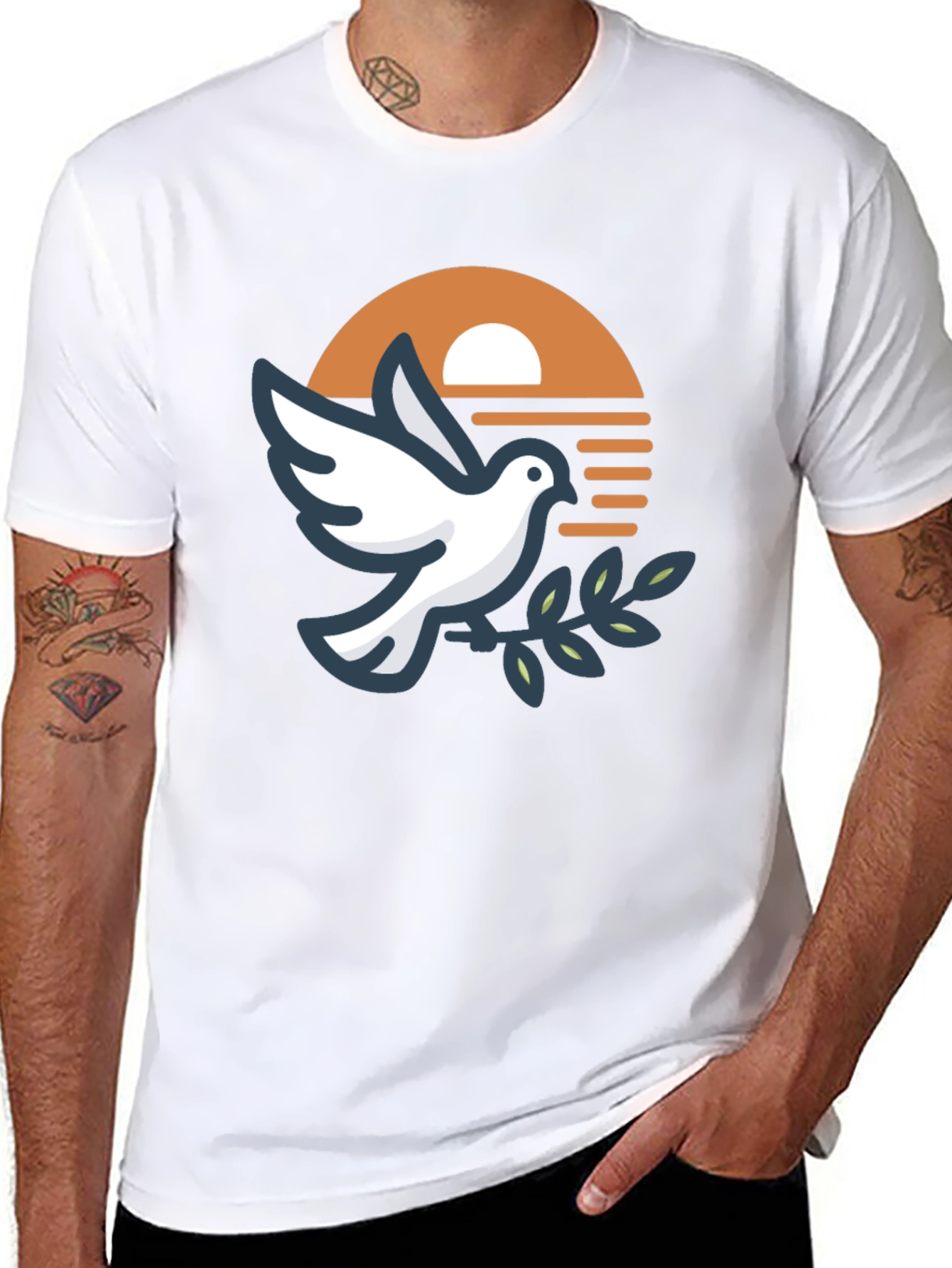 Peace Dove Graphic Black T-Shirt