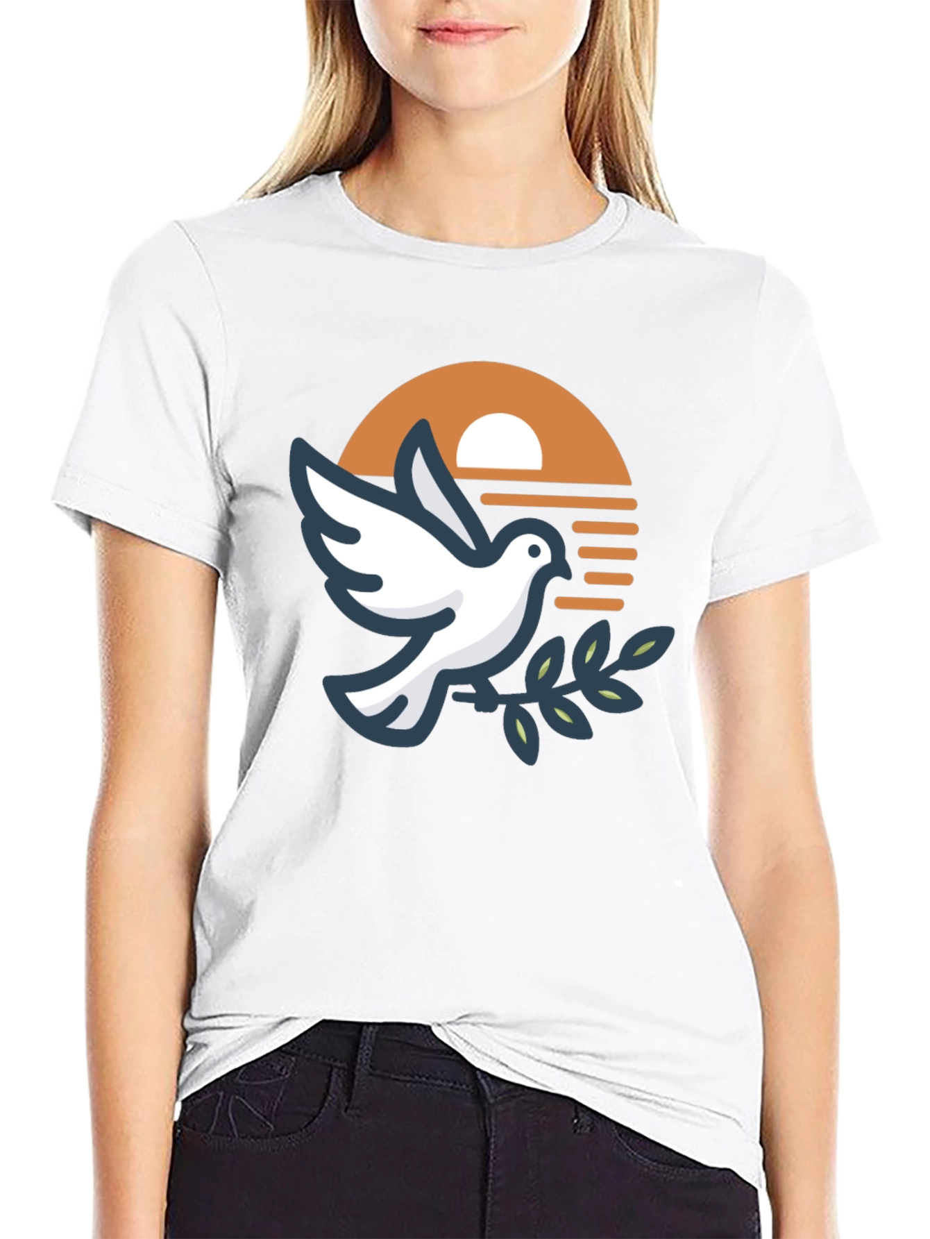 Peace Dove Graphic Black T-Shirt