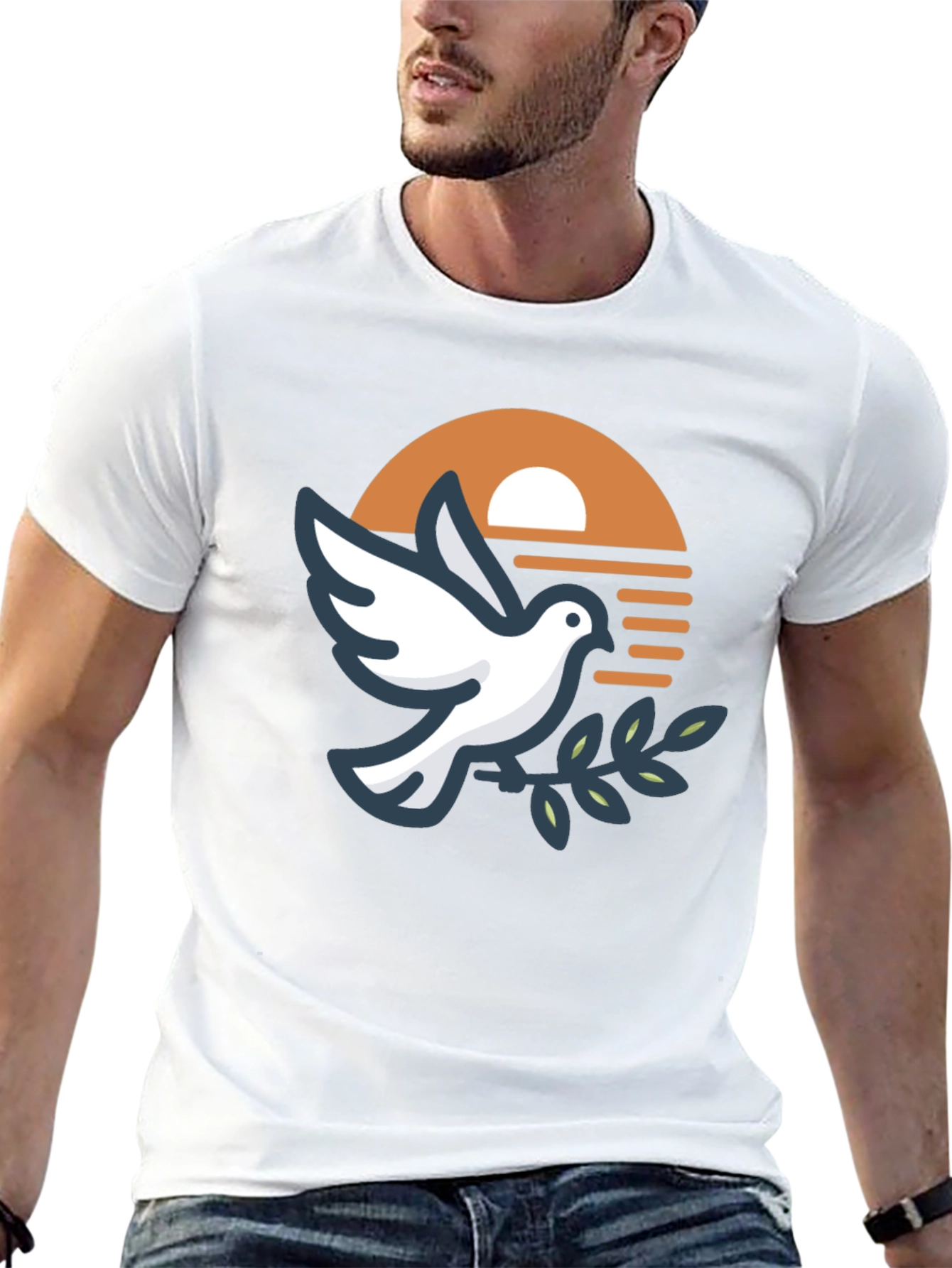 Peace Dove Graphic Black T-Shirt