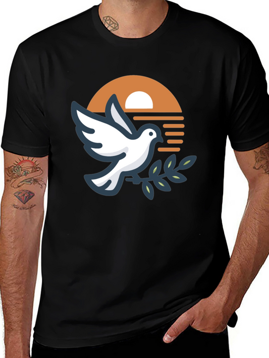 Peace Dove Graphic Black T-Shirt