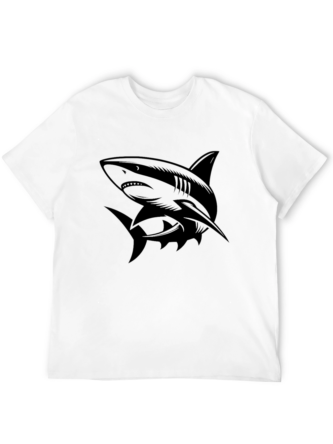 Mens Black Shark Graphic Tee