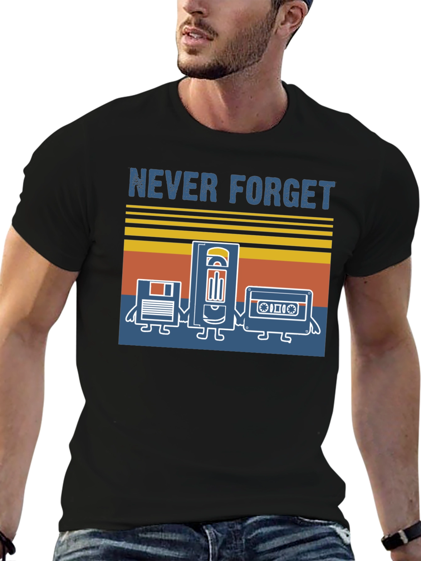Retro Media Never Forget Graphic T-Shirt