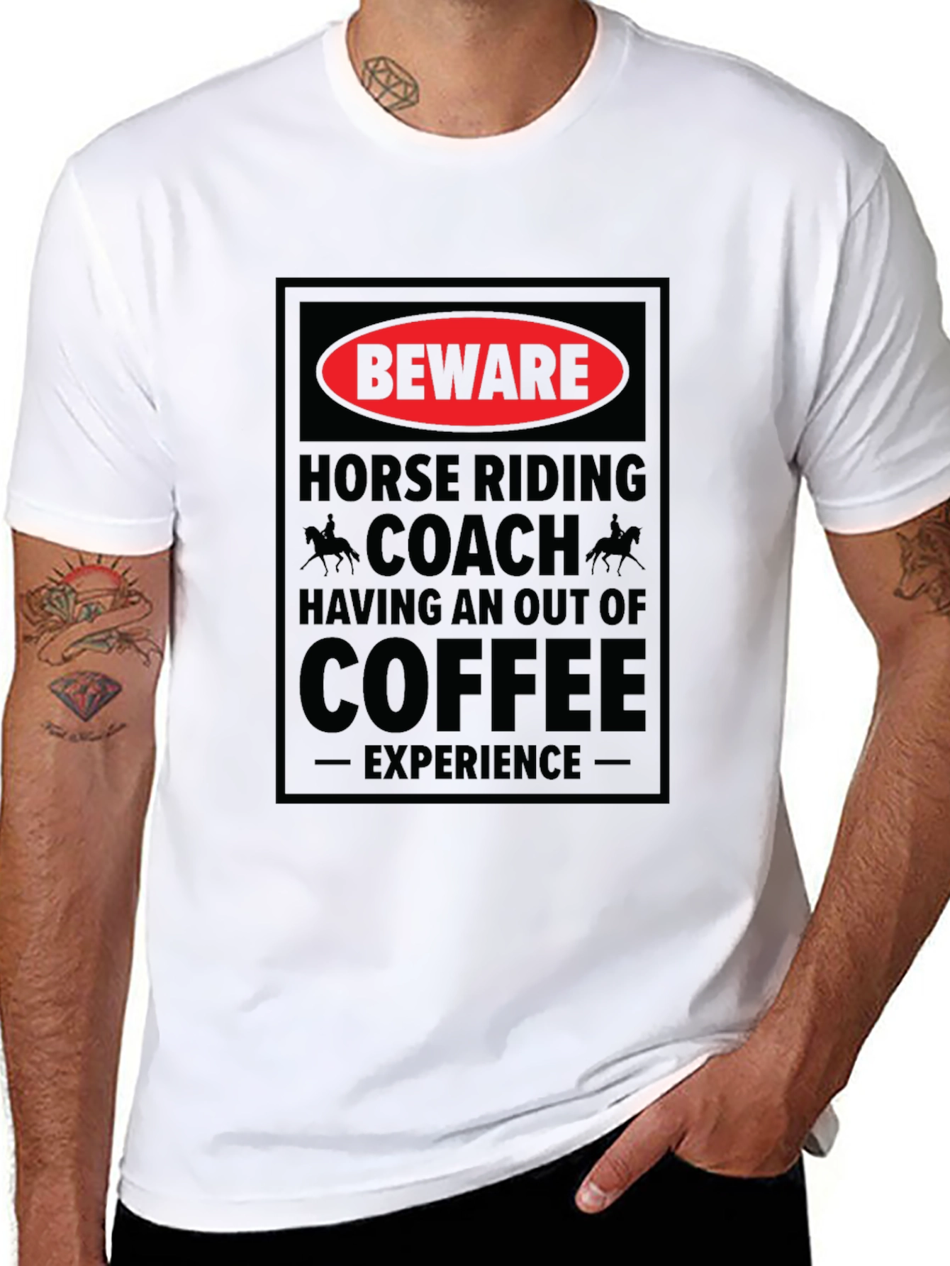 Beware Horse Riding Coach Coffee T-Shirt
