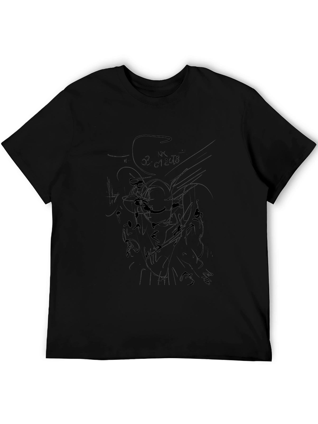Abstract Art Black Cotton Tee