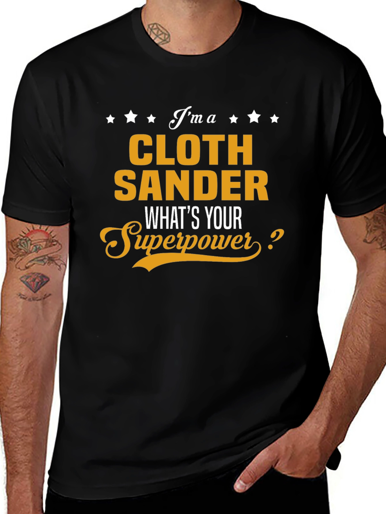 Cloth Sander Superpower T-Shirt - Black Cotton Tee