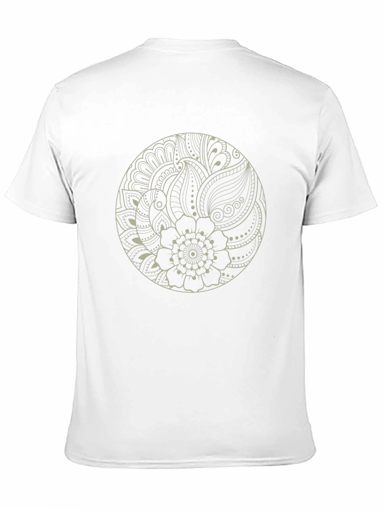 Mens Black Tee with Mandala Floral Design