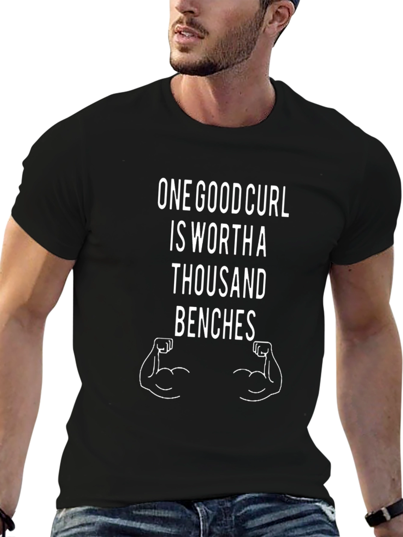 One Good Curl T-Shirt - Gym Workout Apparel