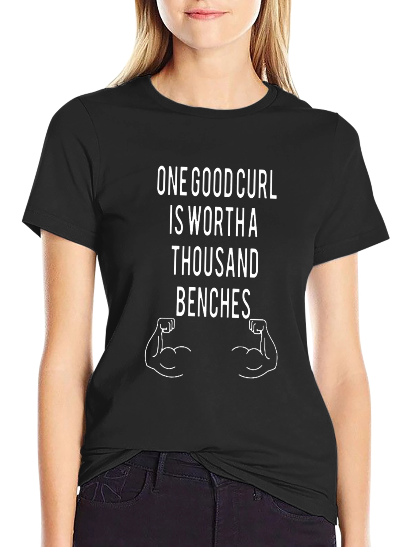 One Good Curl T-Shirt - Gym Workout Apparel