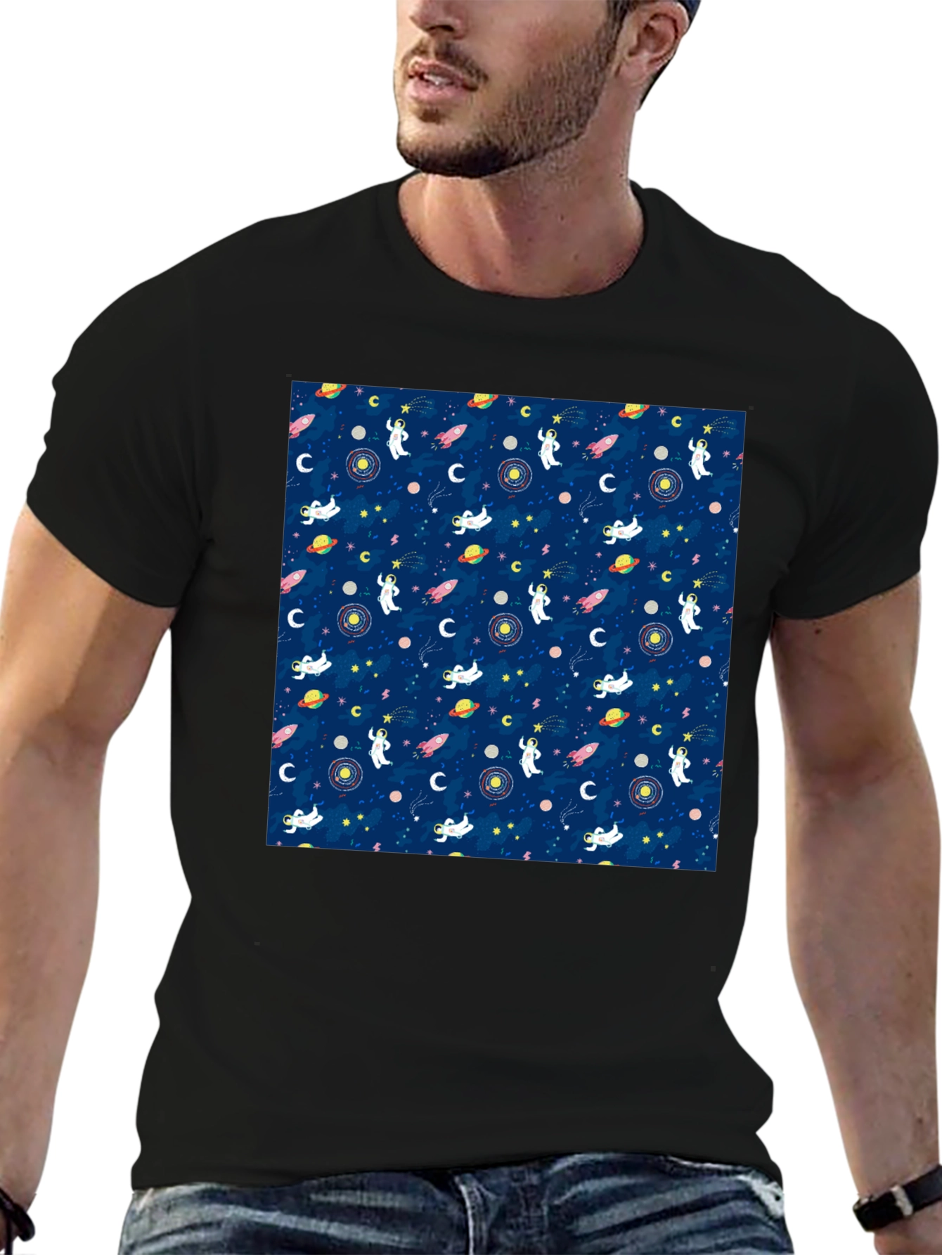 Cosmic Astronauts Black T-Shirt
