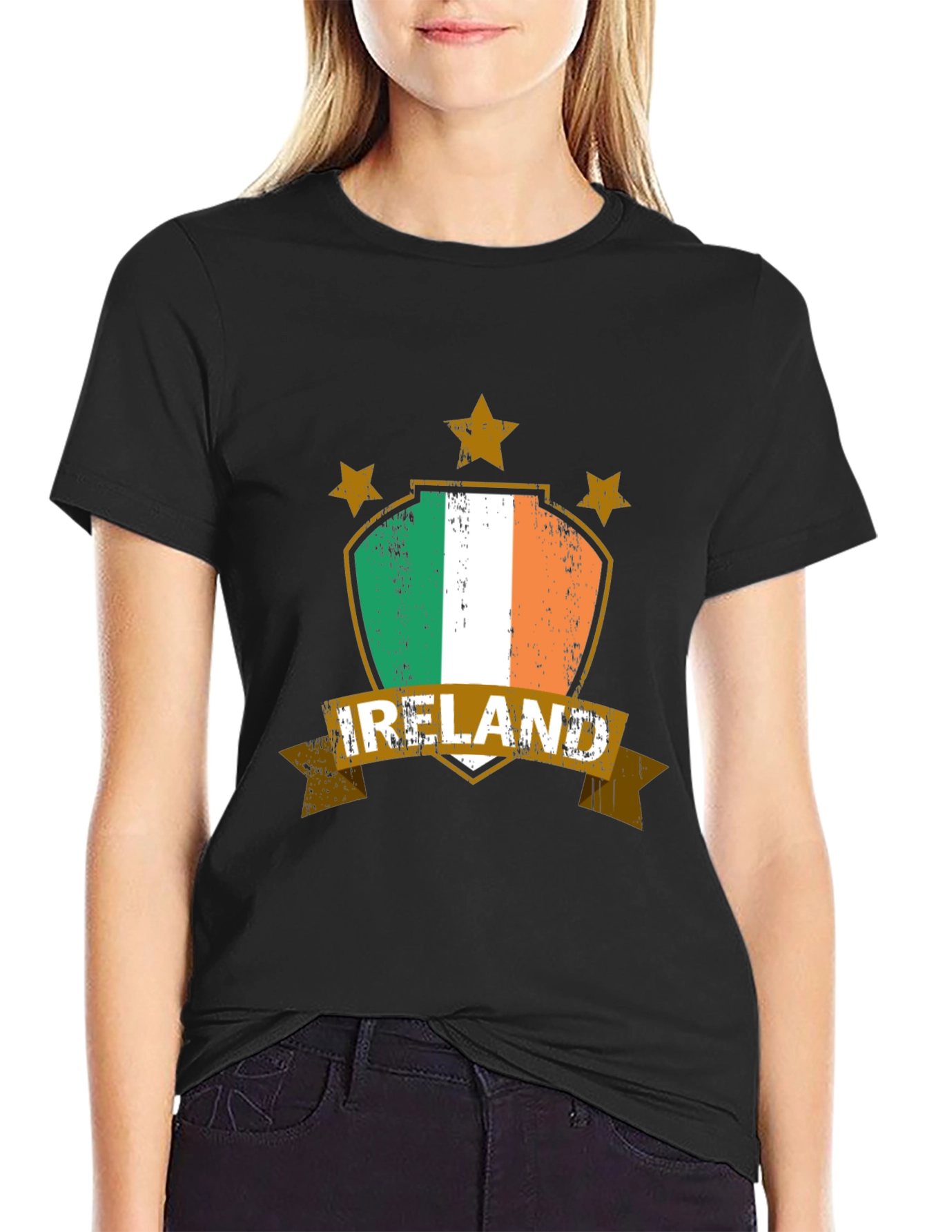 Ireland Flag Graphic Tee - Mens Black T-Shirt