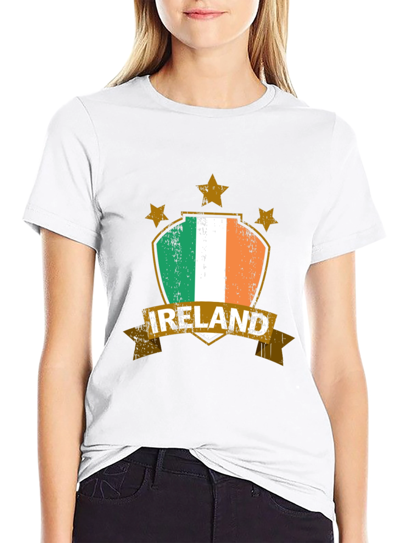 Ireland Flag Graphic Tee - Mens Black T-Shirt