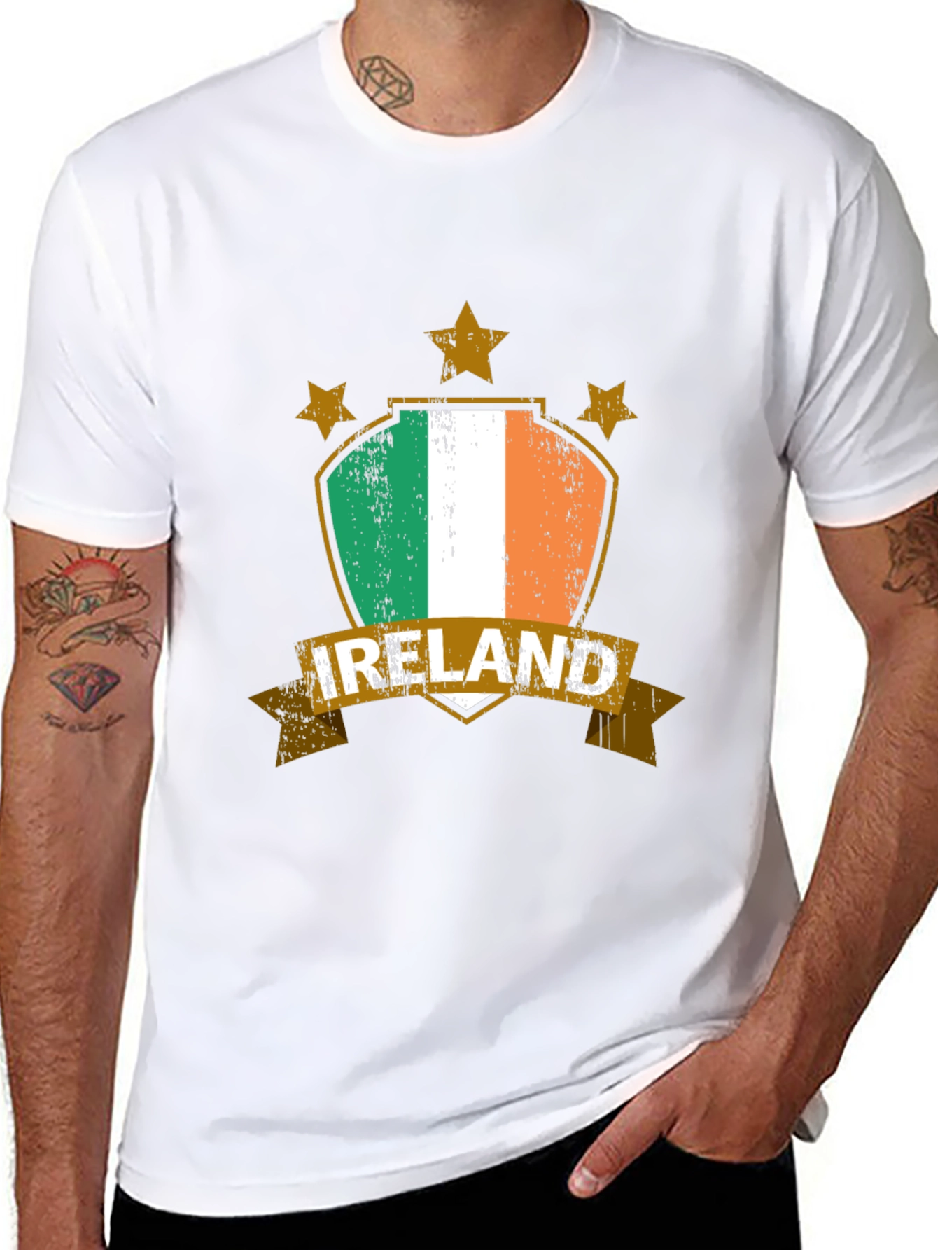 Ireland Flag Graphic Tee - Mens Black T-Shirt