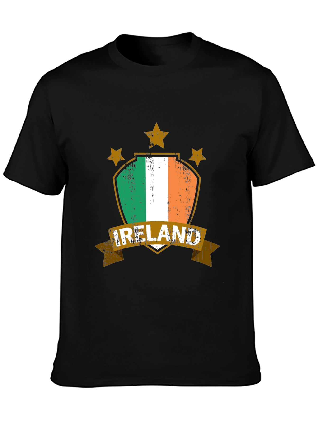 Ireland Flag Graphic Tee - Mens Black T-Shirt