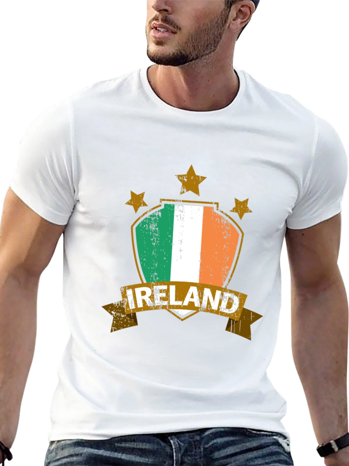Ireland Flag Graphic Tee - Mens Black T-Shirt
