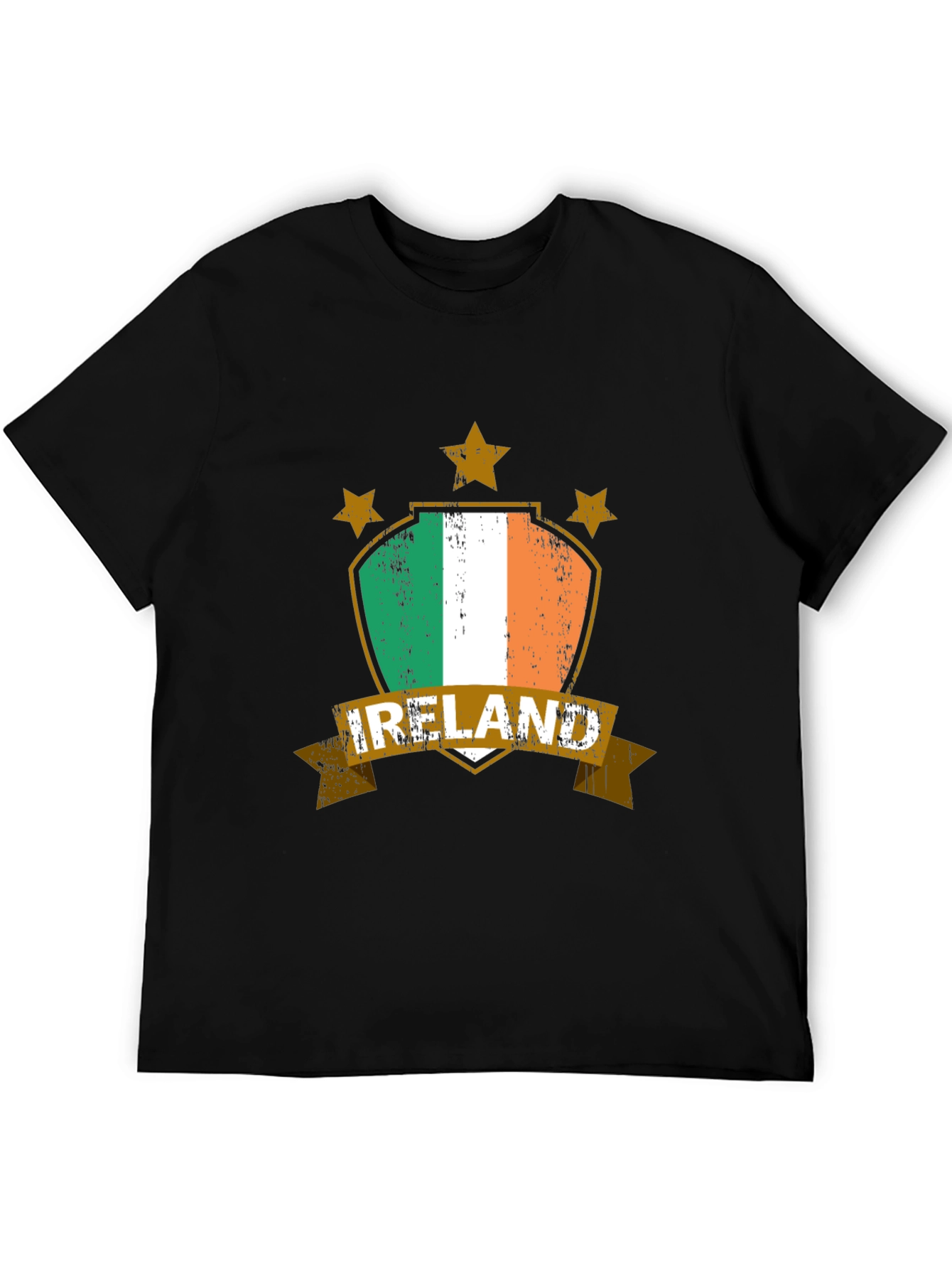 Ireland Flag Graphic Tee - Mens Black T-Shirt