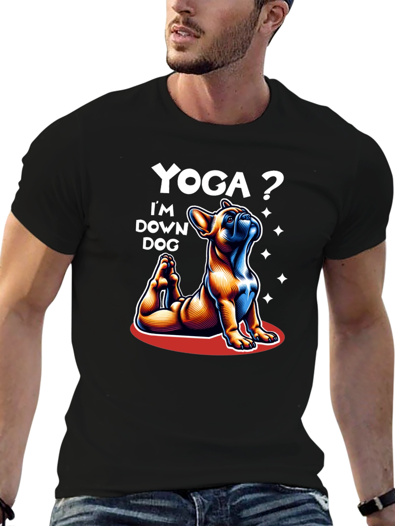Yoga Dog T-Shirt: Downward Dog Graphic Tee