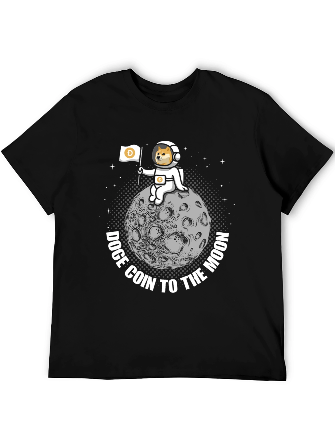 Doge Coin to the Moon Graphic Tee - Black